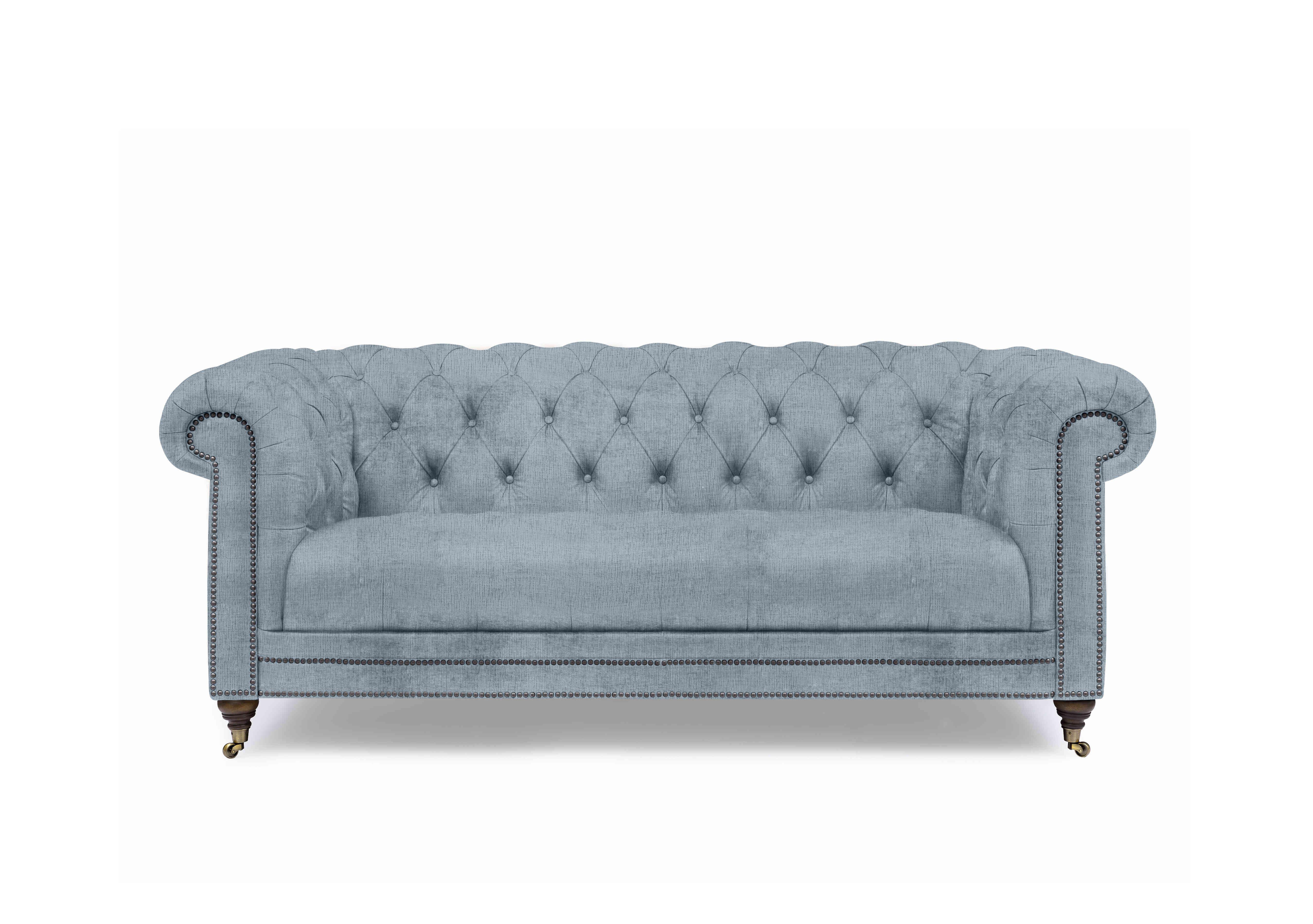 Walter 3 Seater Fabric Chesterfield Sofa in Boathouse Blue X1-A609 on Furniture Village