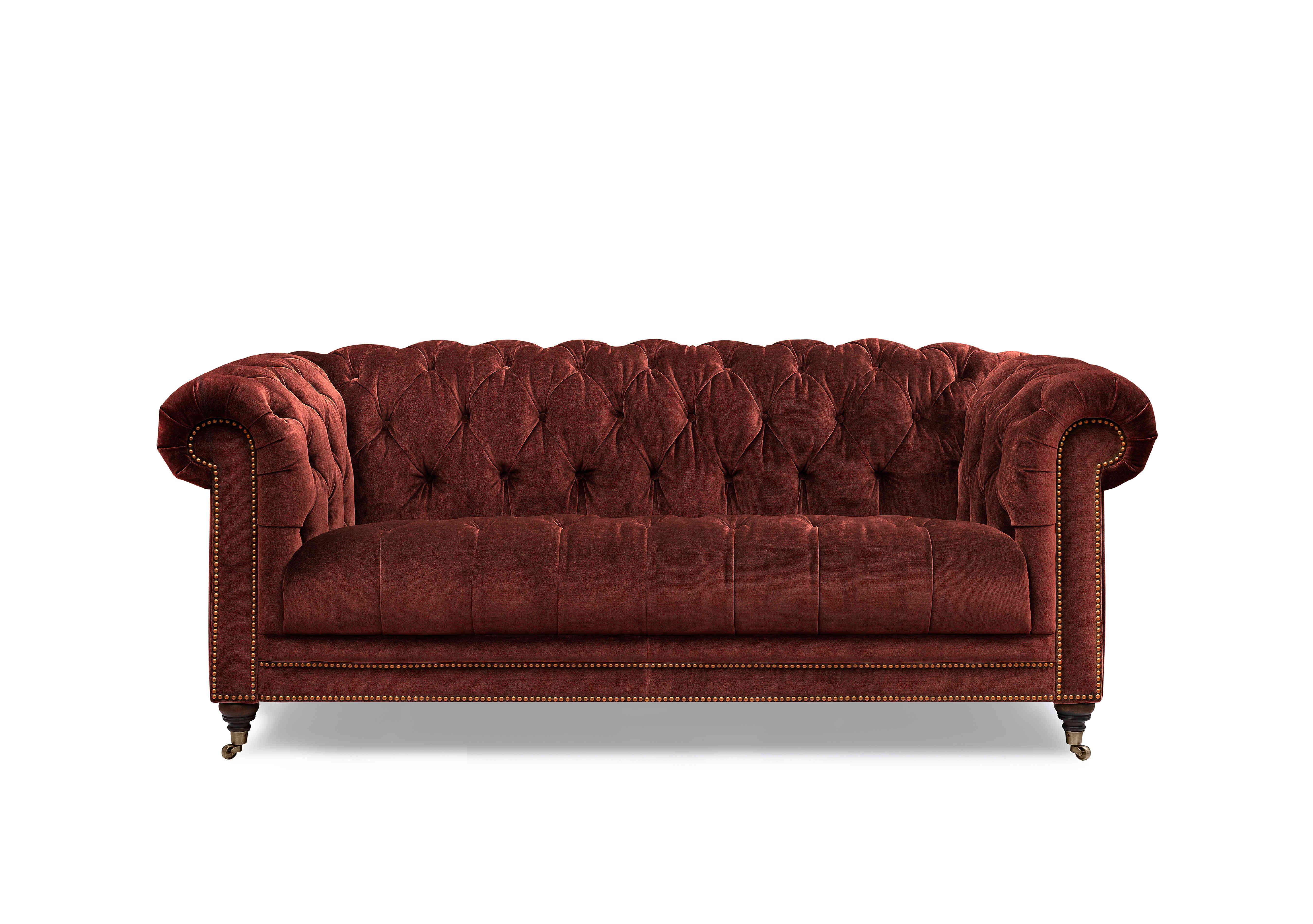 Walter 3 Seater Fabric Chesterfield Sofa in X3y1-W019 Tawny on Furniture Village