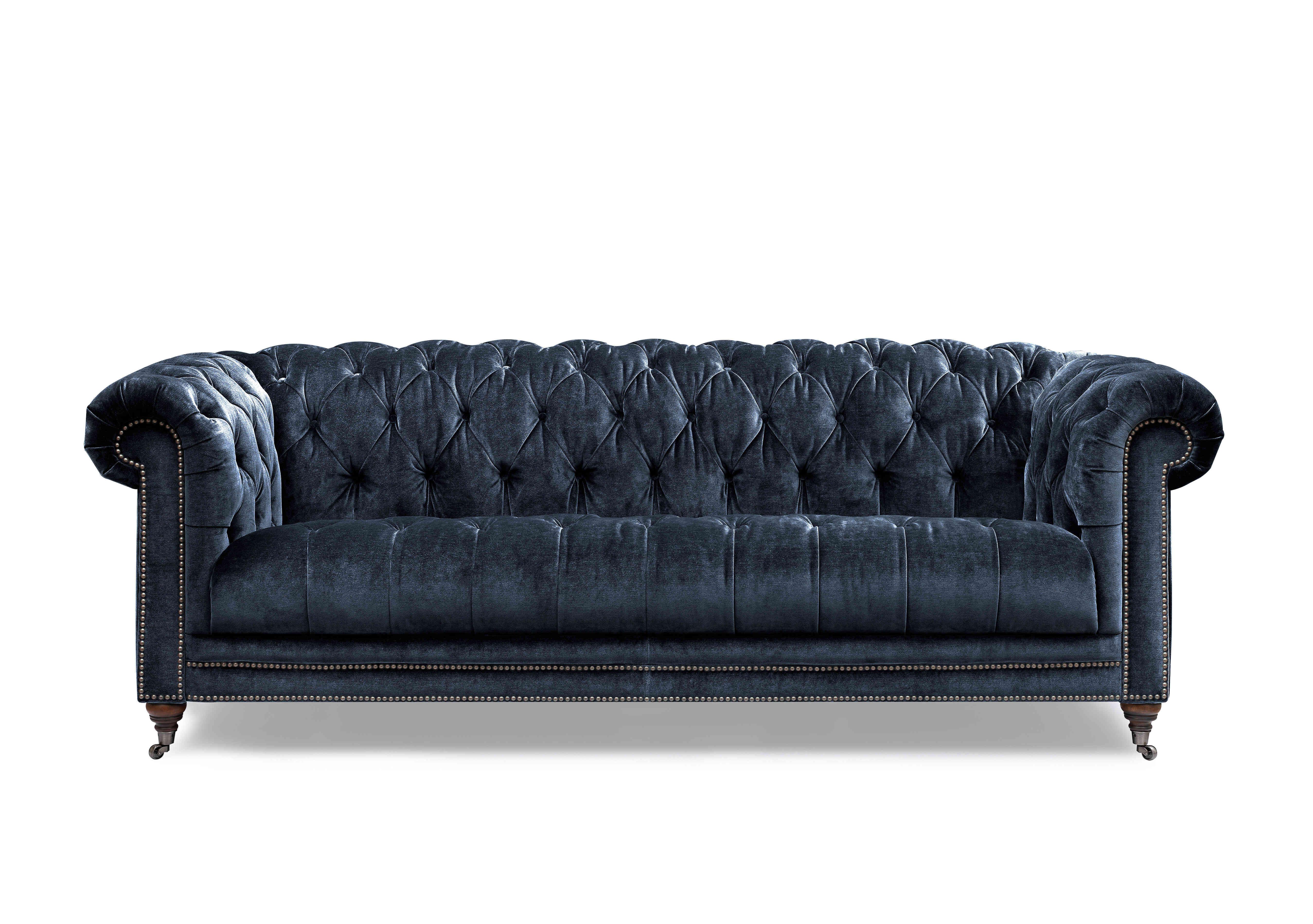 Walter 4 Seater Fabric Chesterfield Sofa in Midnight X3y2-W024 on Furniture Village