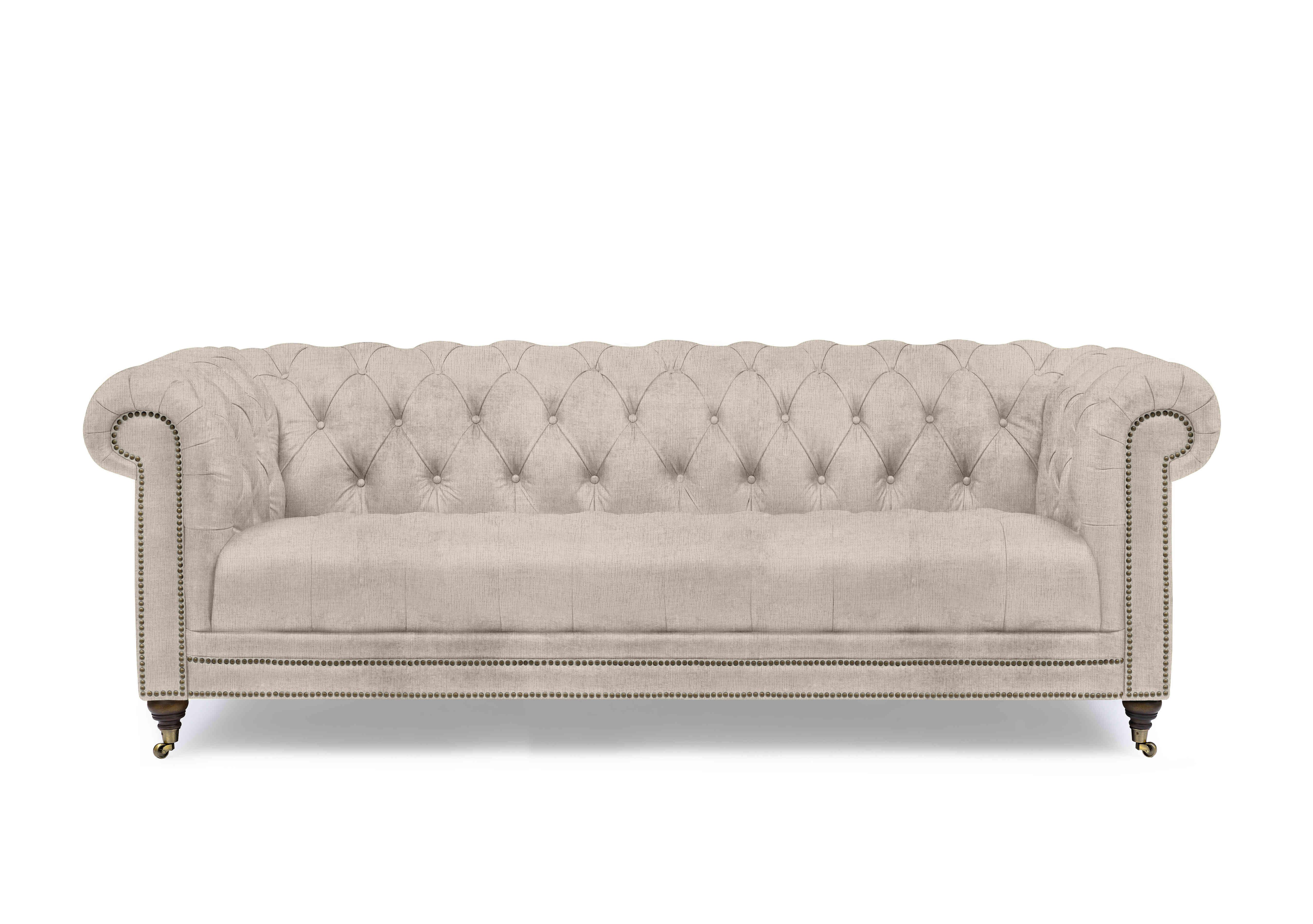 Walter 4 Seater Fabric Chesterfield Sofa in X3-A603 Stone Hearth on Furniture Village