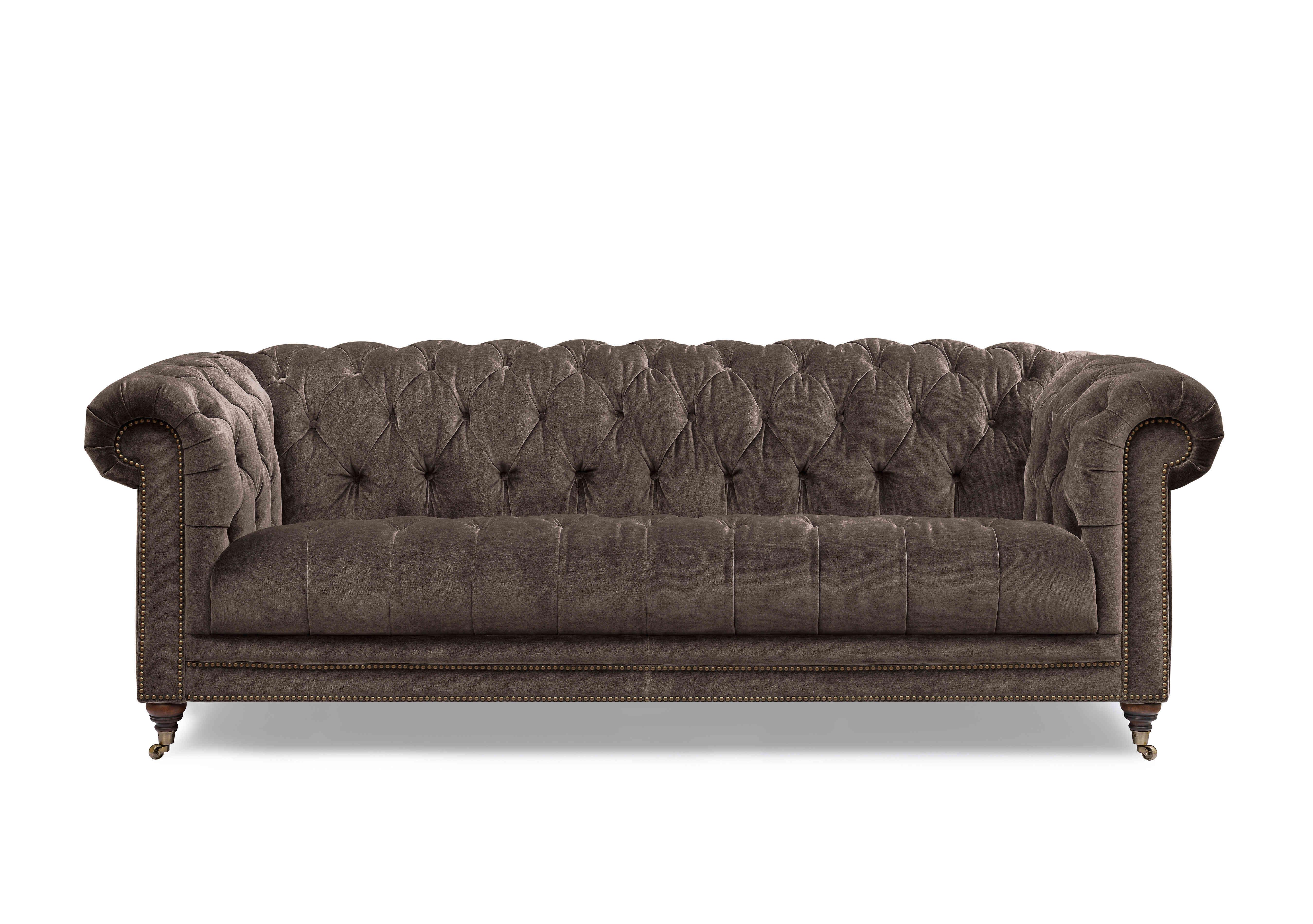 Walter 4 Seater Fabric Chesterfield Sofa in X3y1-W020 Brindle on Furniture Village