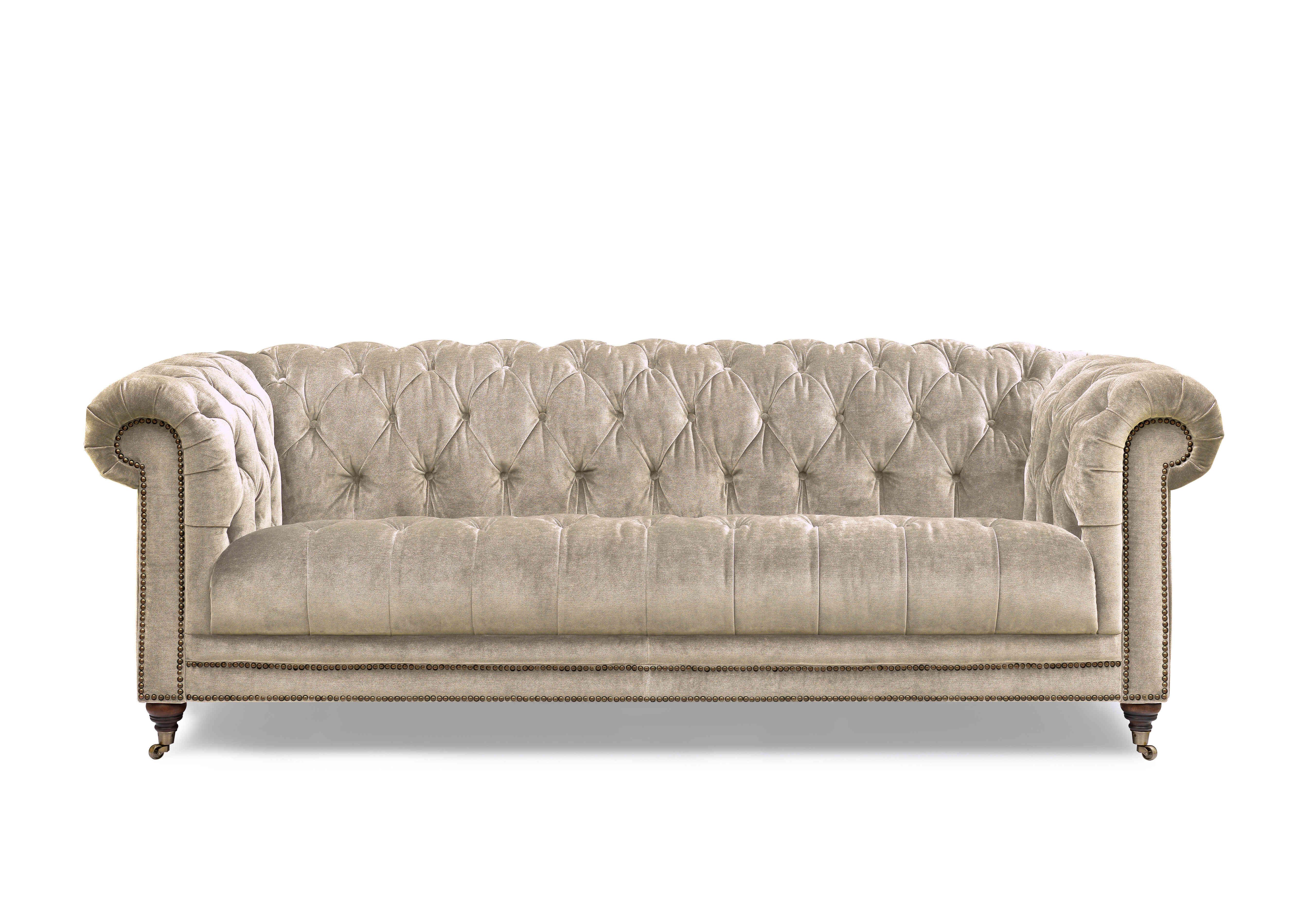 Walter 4 Seater Fabric Chesterfield Sofa in X3y1-W022 Barley on Furniture Village