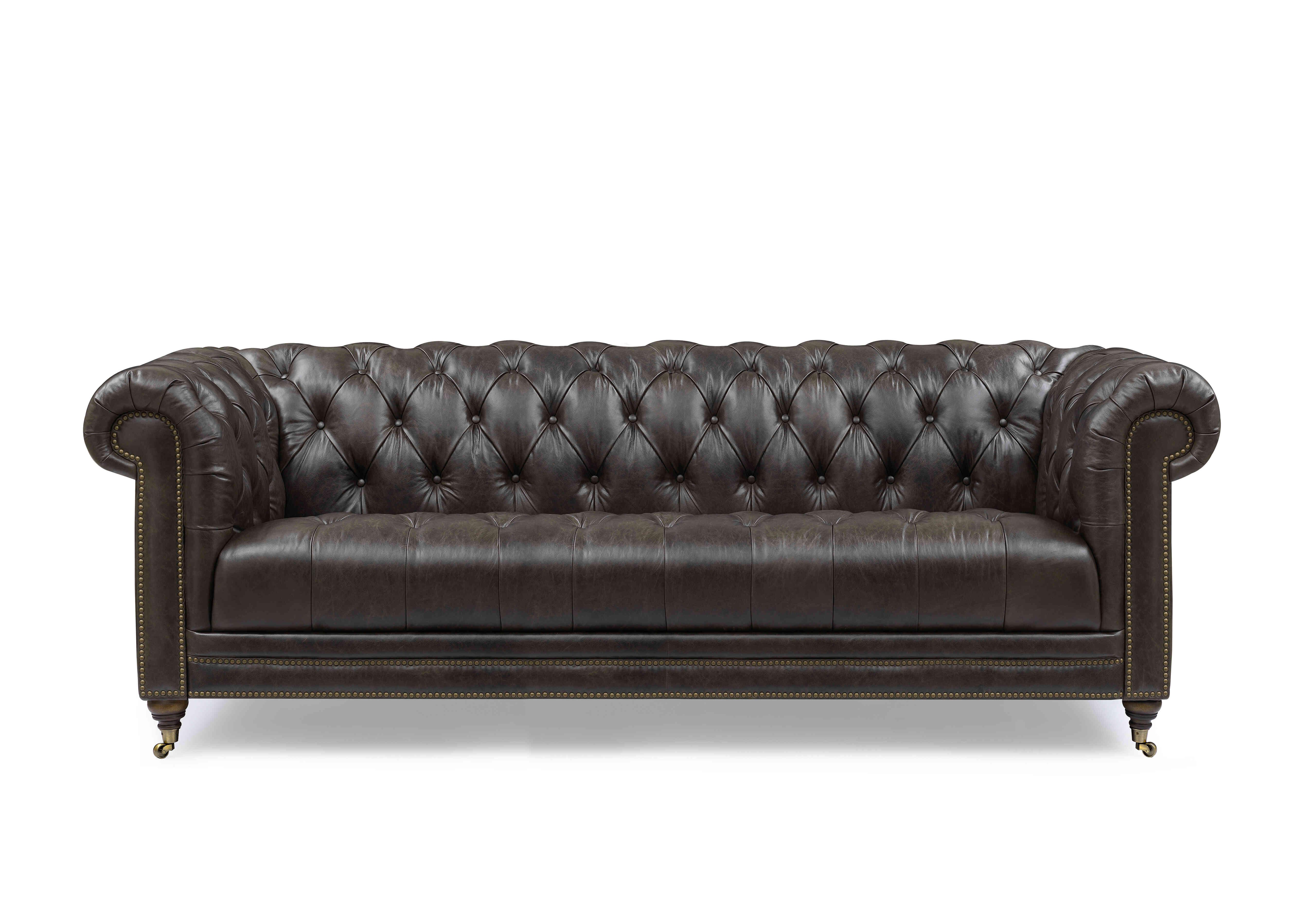 Walter 4 Seater Leather Chesterfield Sofa in X3y1-1759ls Cannon on Furniture Village