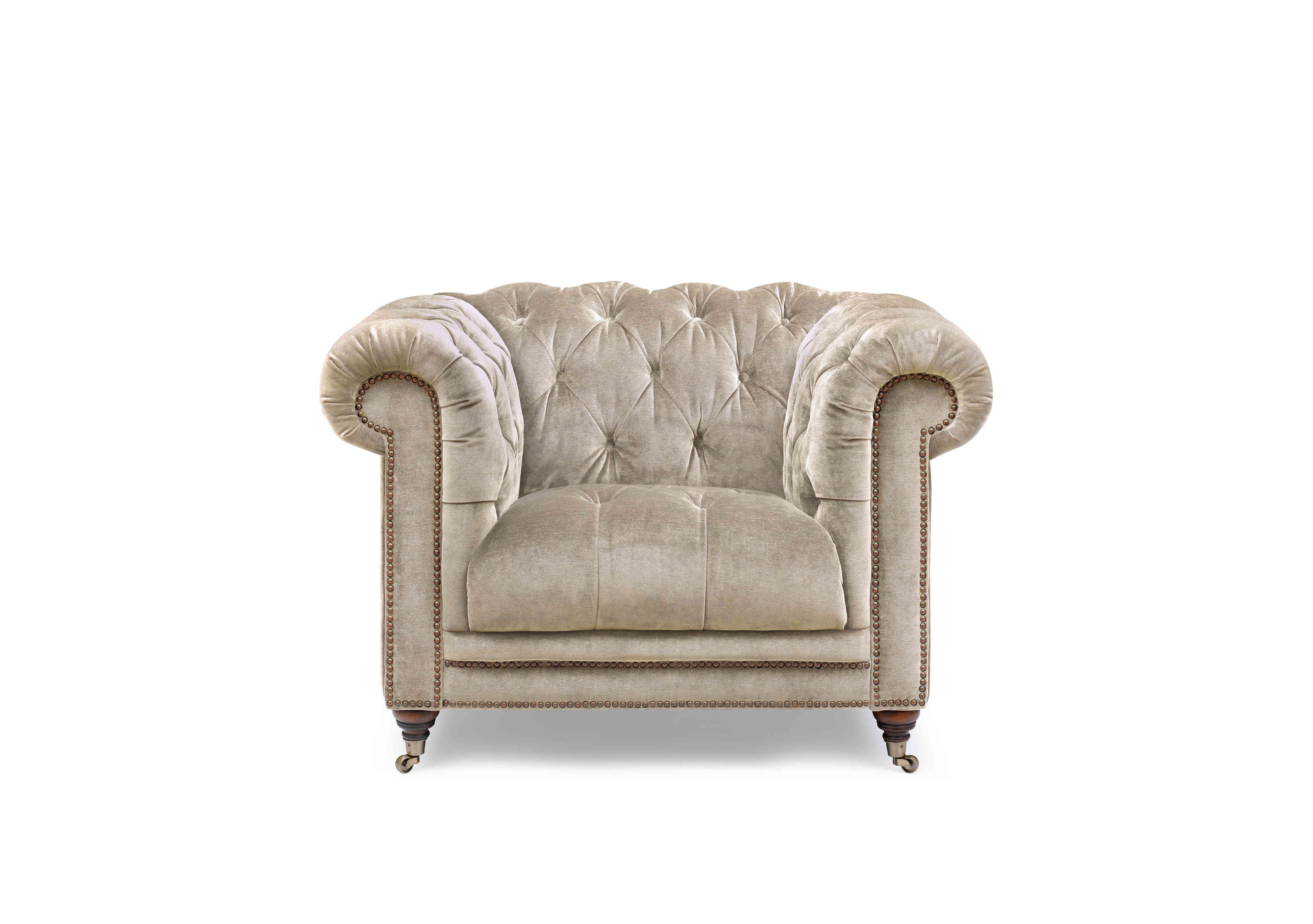 Walter Fabric Chesterfield Chair in Barley X3y1-W022 on Furniture Village