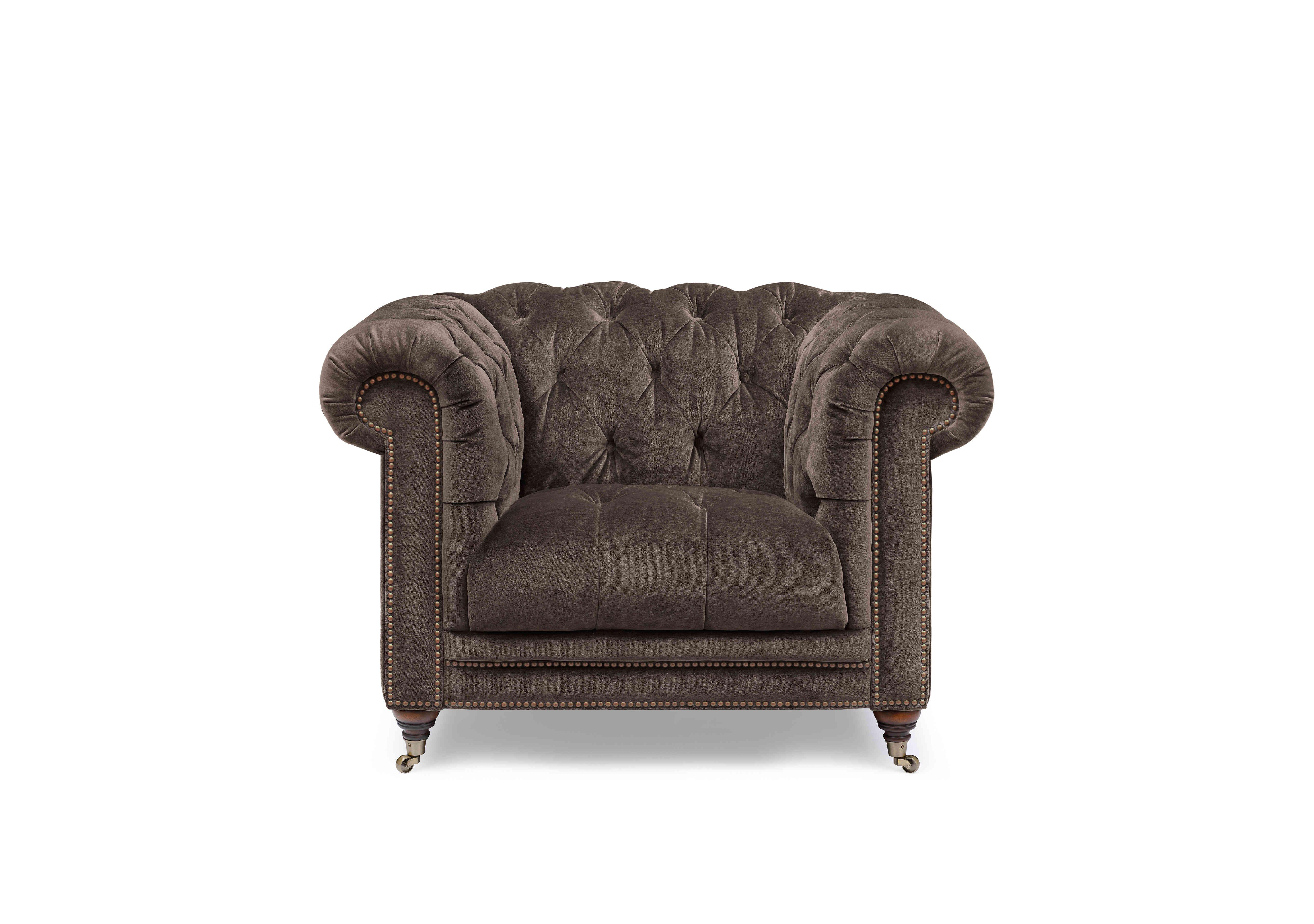 Walter Fabric Chesterfield Chair in Brindle X3y1-W020 on Furniture Village
