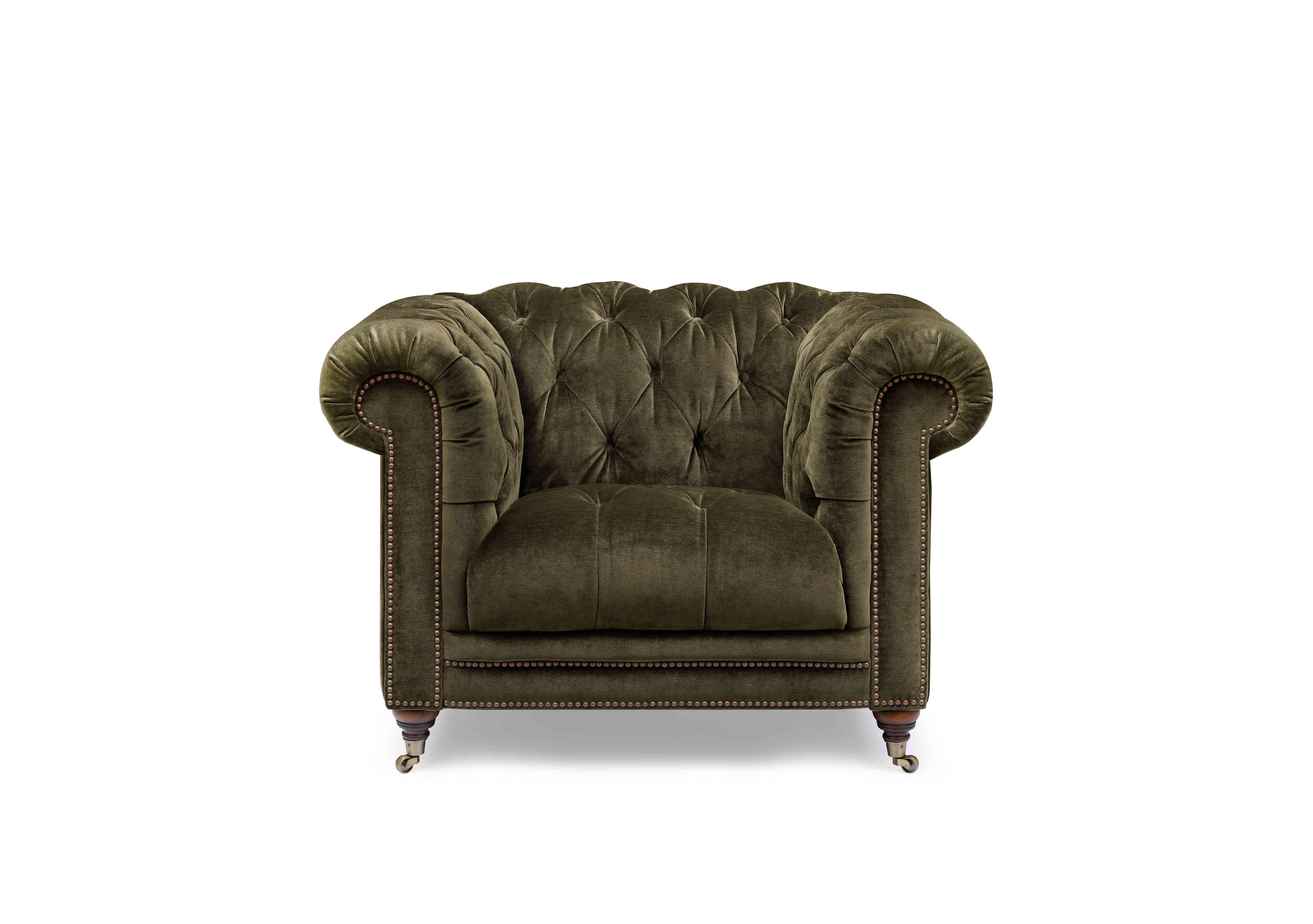 Walter Fabric Chesterfield Chair in Pine X3y1-W018 on Furniture Village