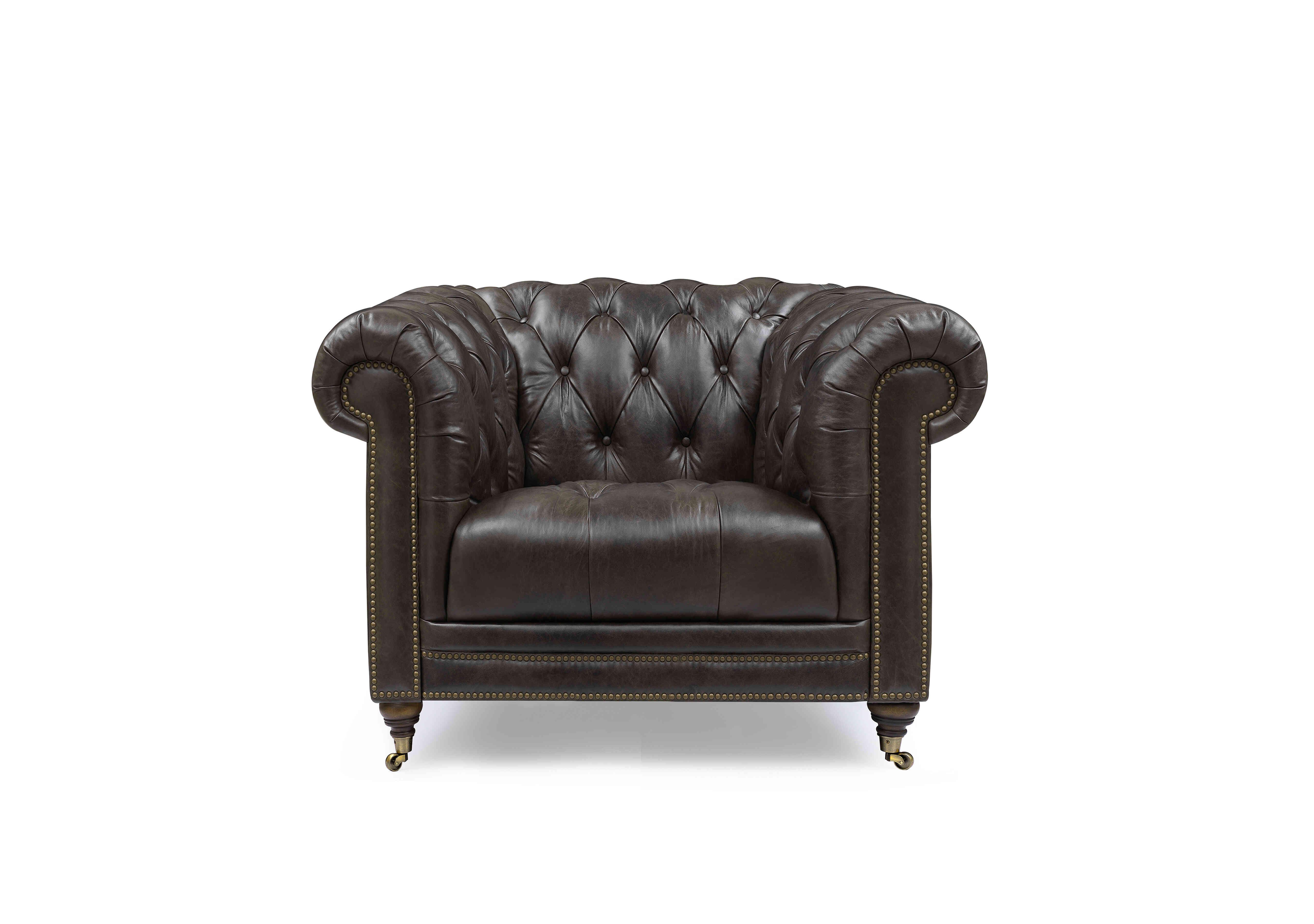 Walter Leather Chesterfield Chair in Cannon X3y1-1759ls on Furniture Village