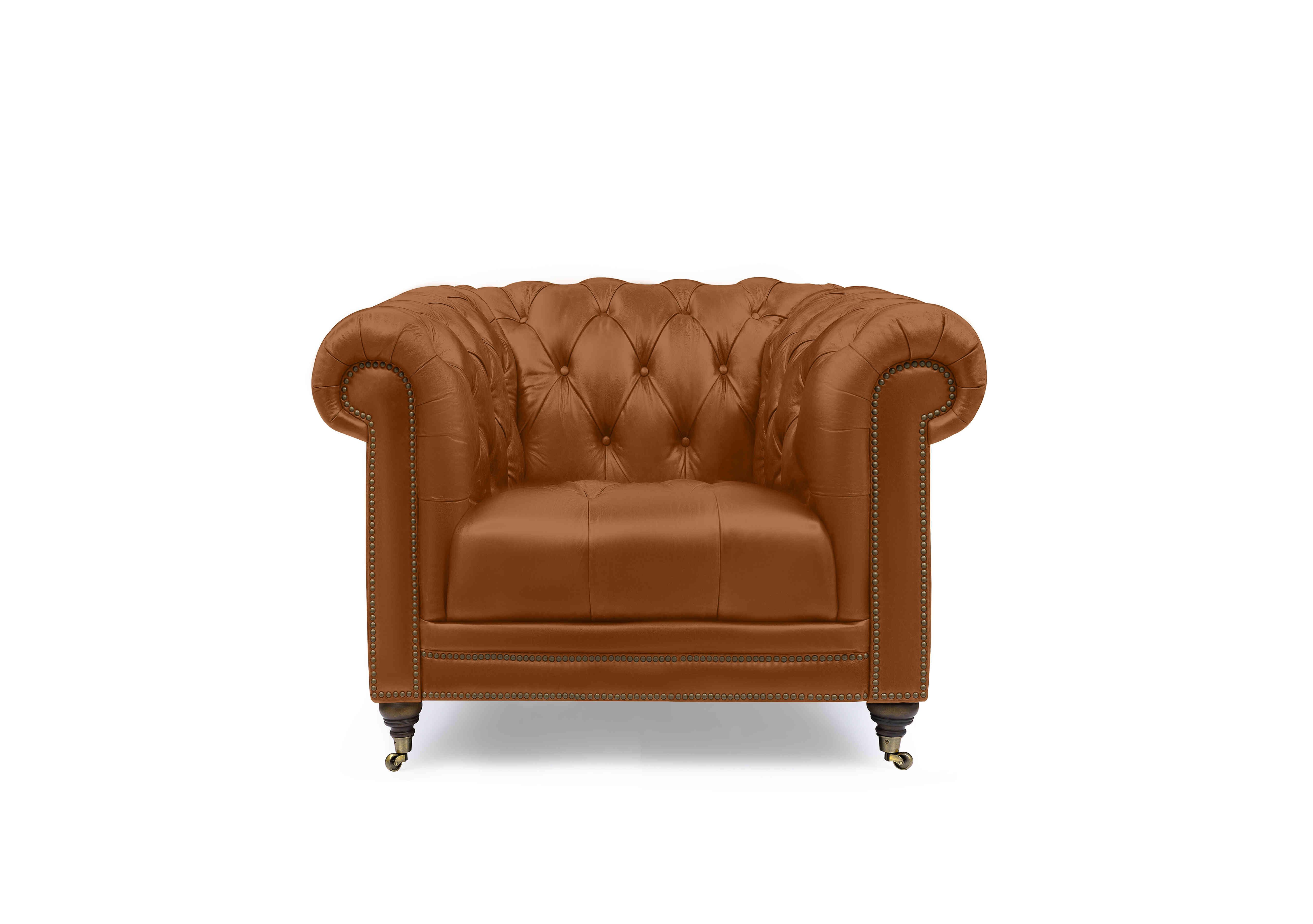 Walter Leather Chesterfield Chair in Windsor Tan X3-2565ls on Furniture Village