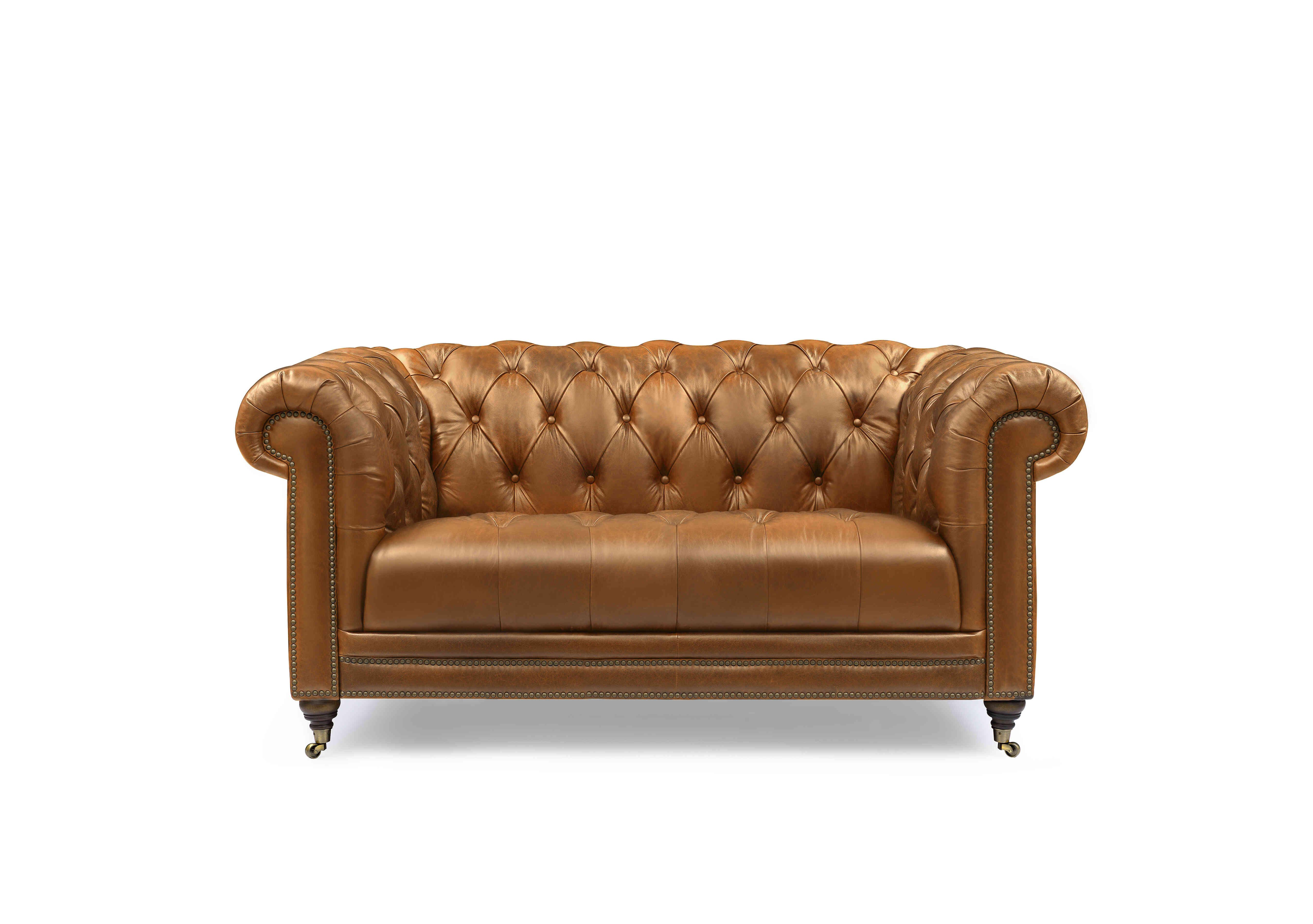 Walter 2 Seater Leather Chesterfield Sofa with USB-C in Inca X3y1-1957ls on Furniture Village