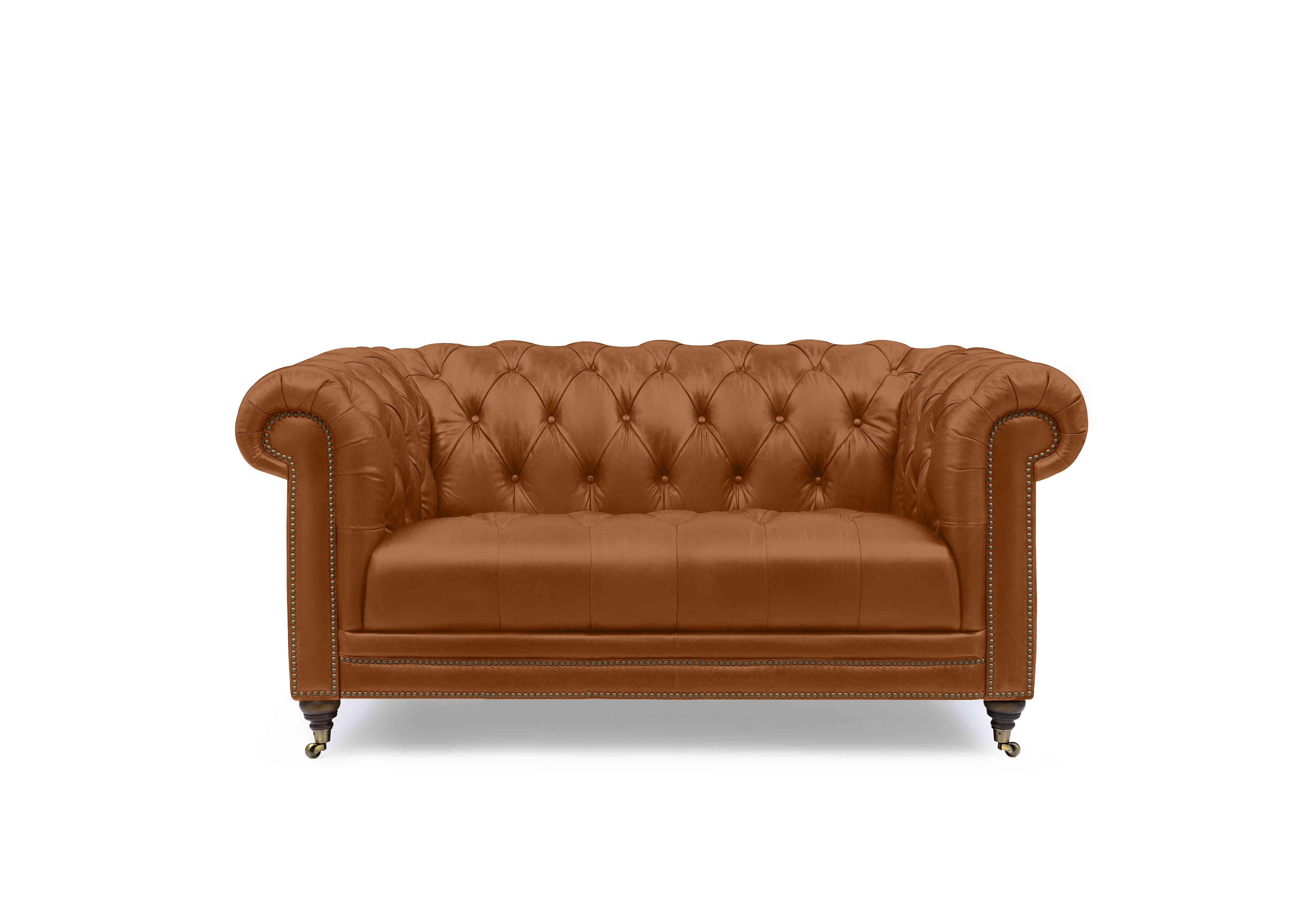 Walter 2 Seater Leather Chesterfield Sofa with USB-C in X3-2565ls Windsor Tan on Furniture Village