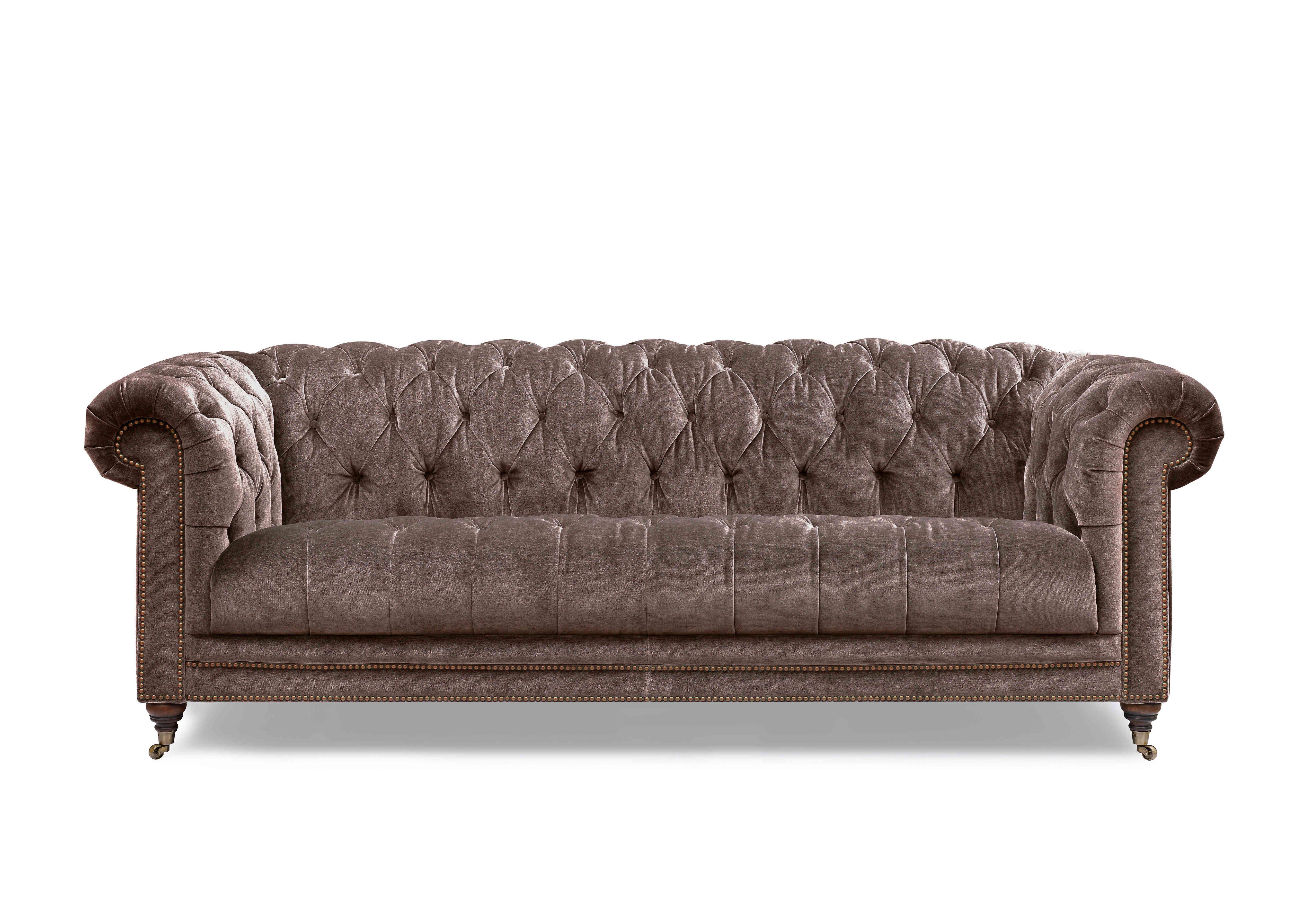 Walter 4 Seater Fabric Chesterfield Sofa with USB-C in X3y1-W023 Antler on Furniture Village