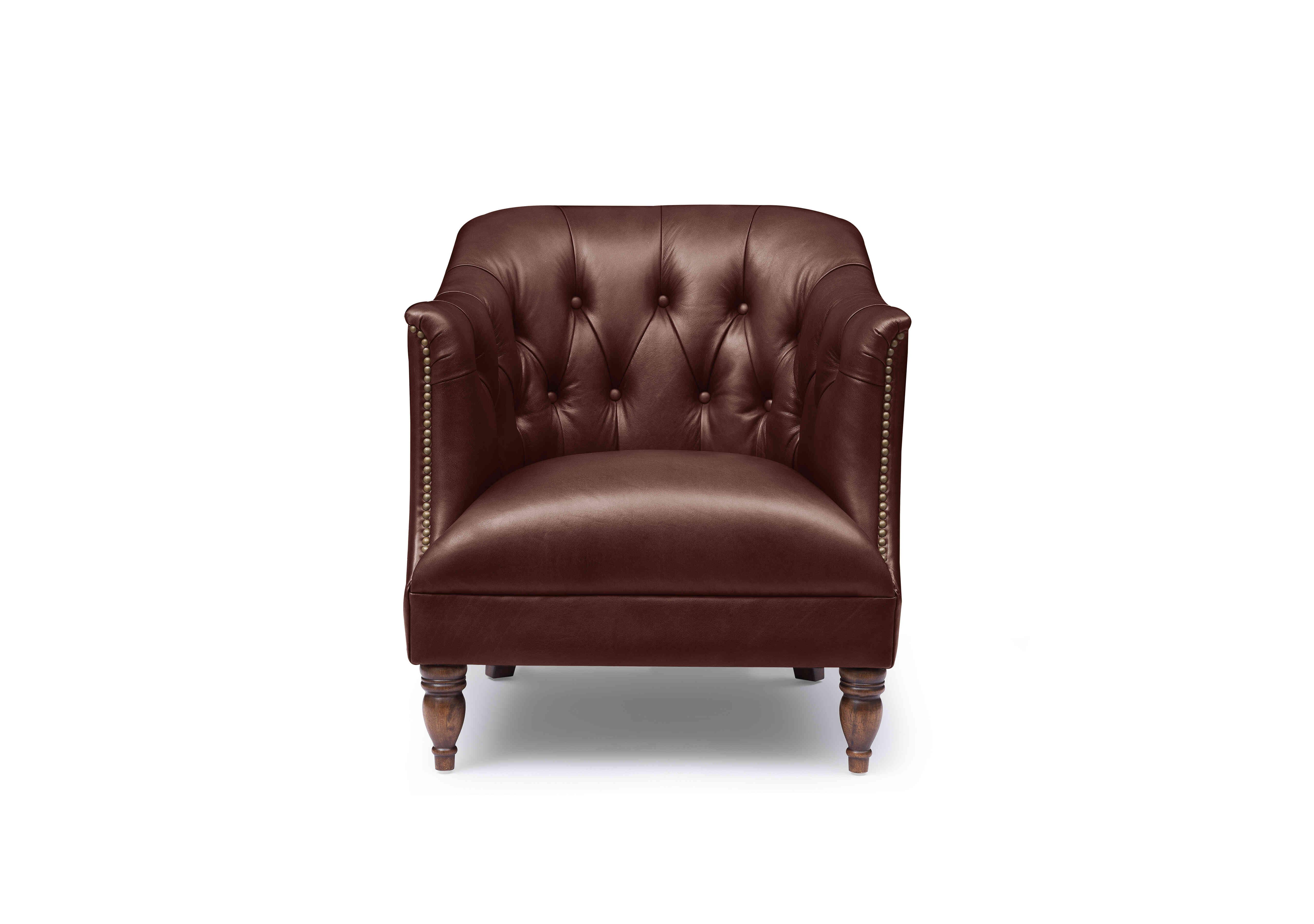 Henson Leather Tub Chair in X3y1-1964ls Merlot on Furniture Village