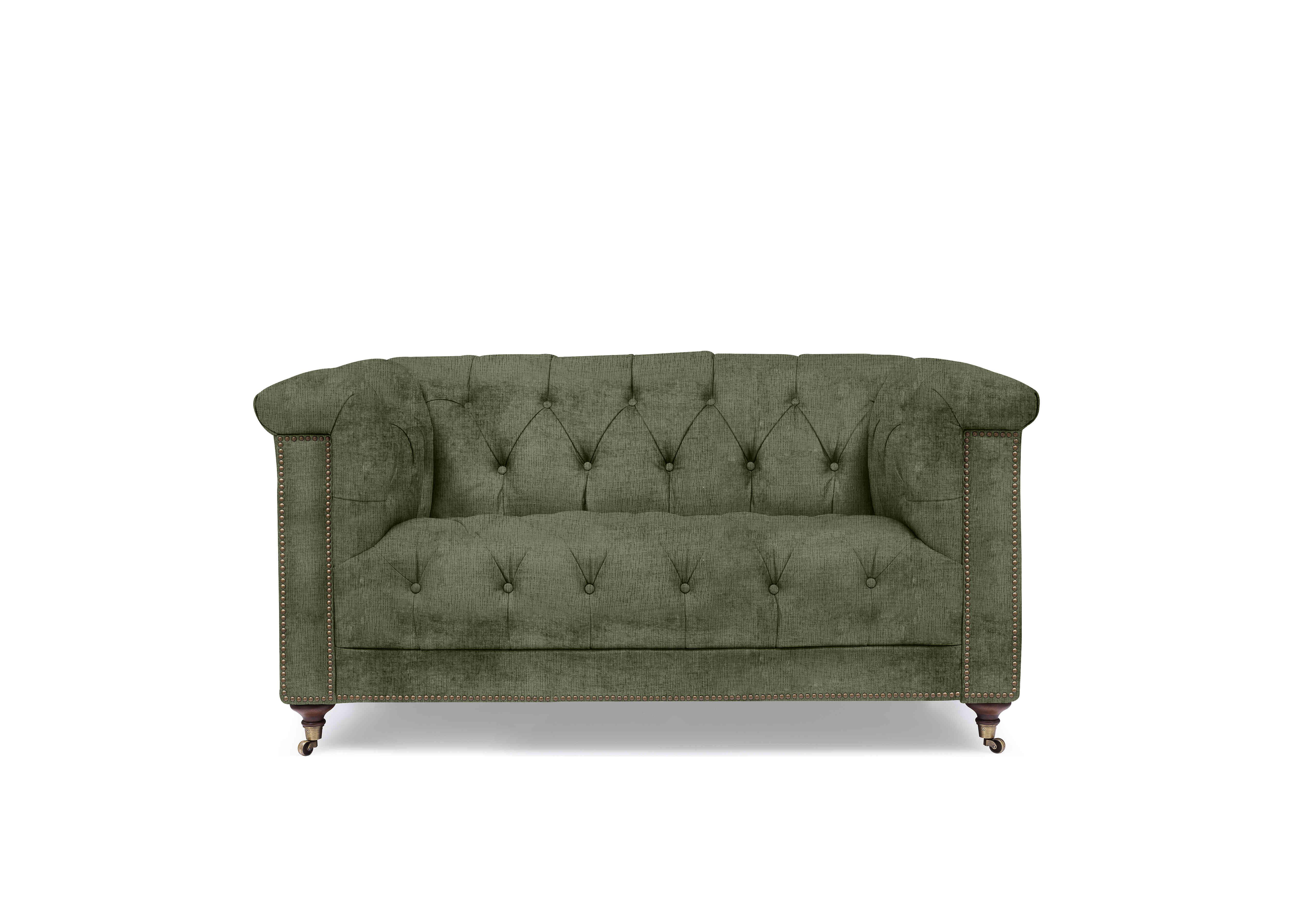 Wallace 2 Seater Fabric Chesterfield Sofa in X3-A616 Hunter Green on Furniture Village