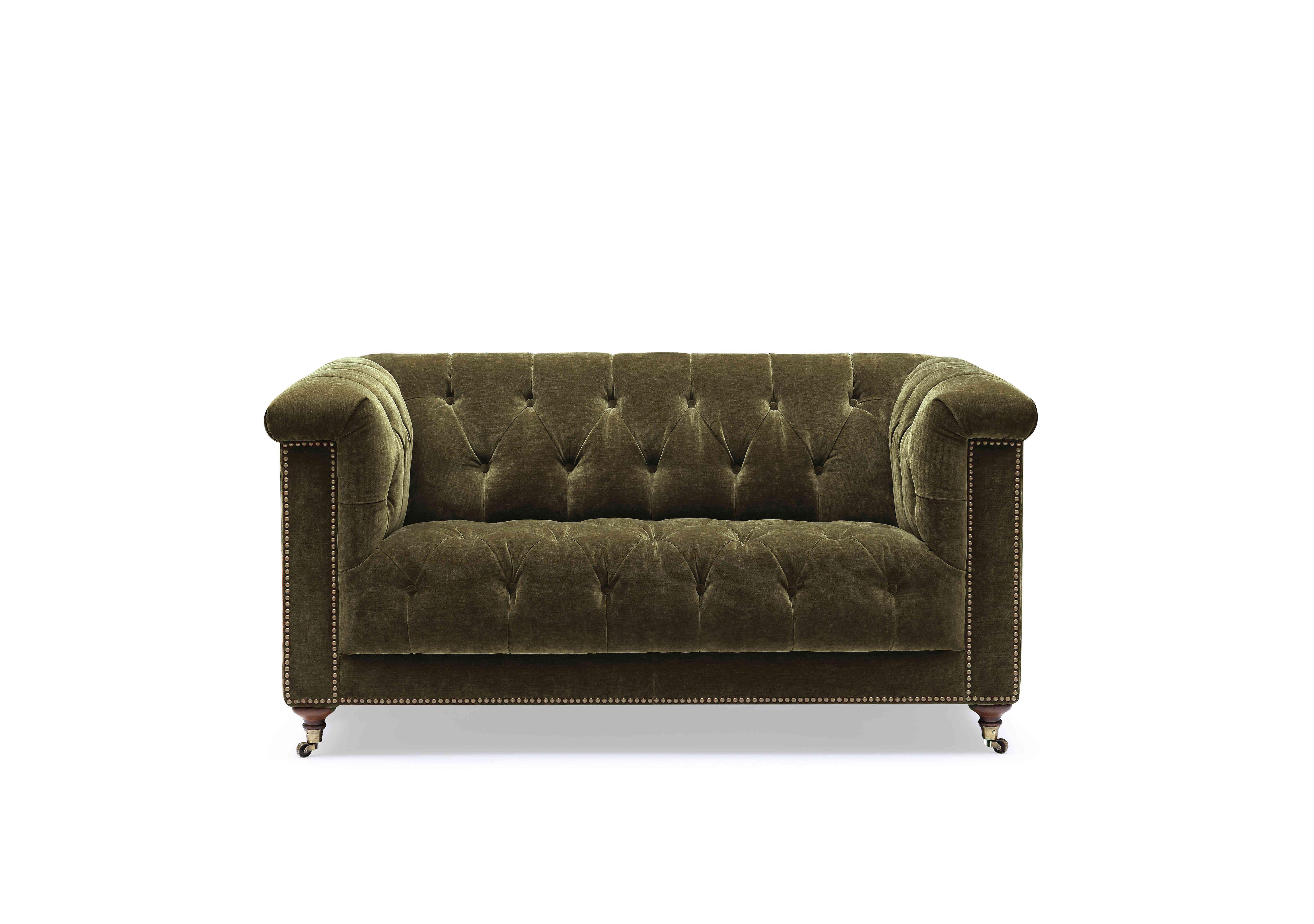Wallace 2 Seater Fabric Chesterfield Sofa in X3y1-W018 Pine on Furniture Village