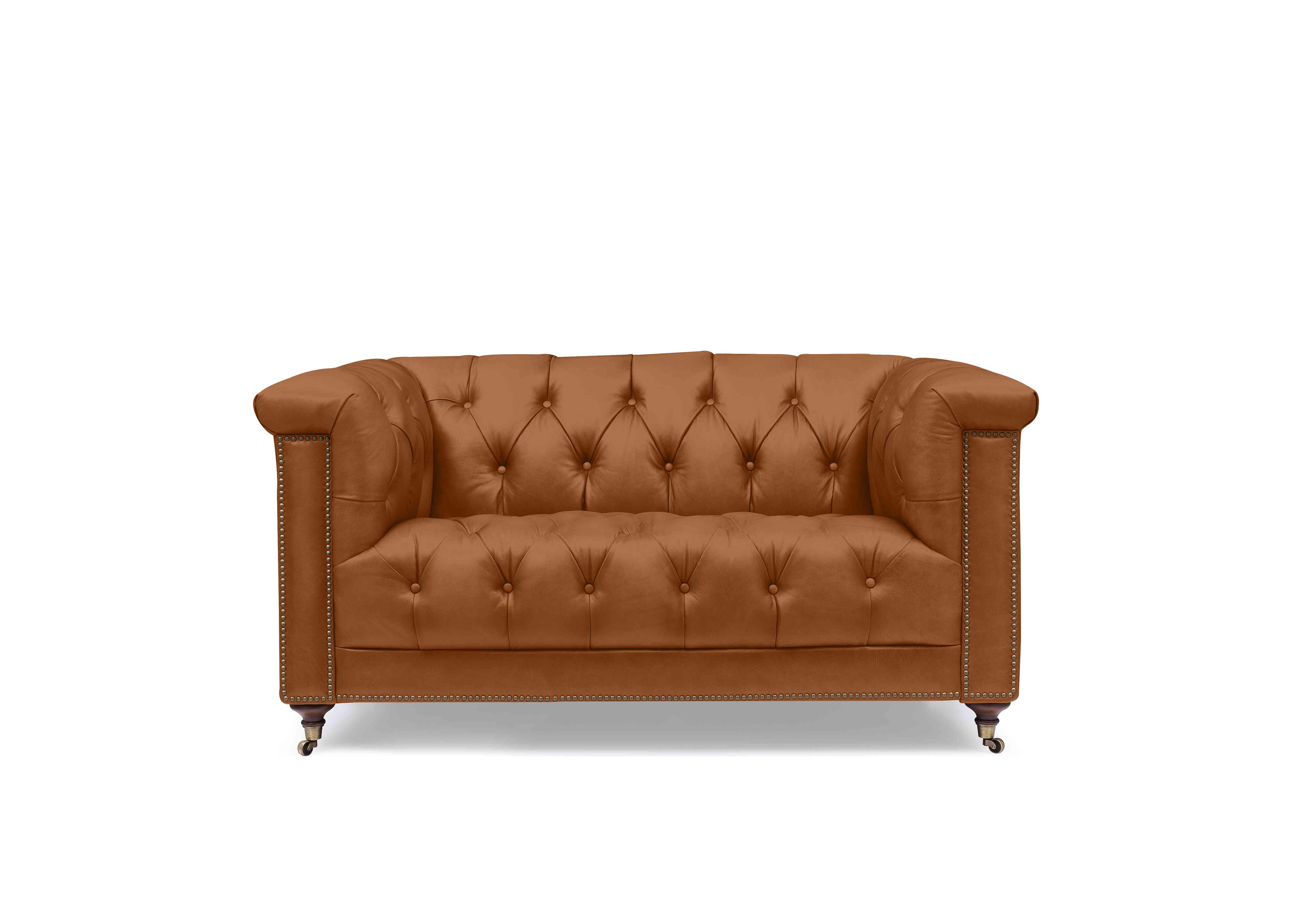 Wallace 2 Seater Leather Chesterfield Sofa in X3-2565ls Windsor Tan on Furniture Village