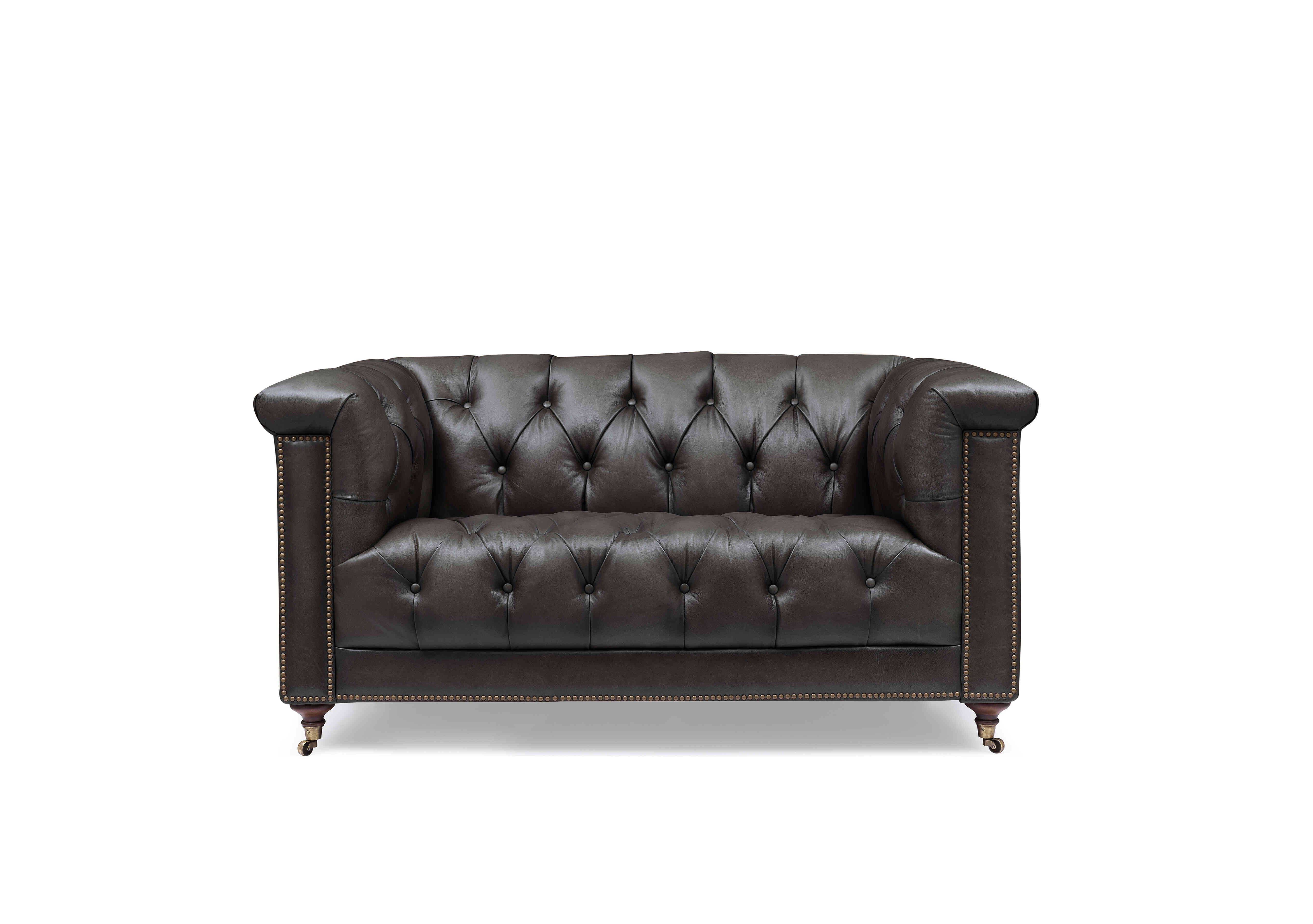 Wallace 2 Seater Leather Chesterfield Sofa in X3y1-1759ls Cannon on Furniture Village
