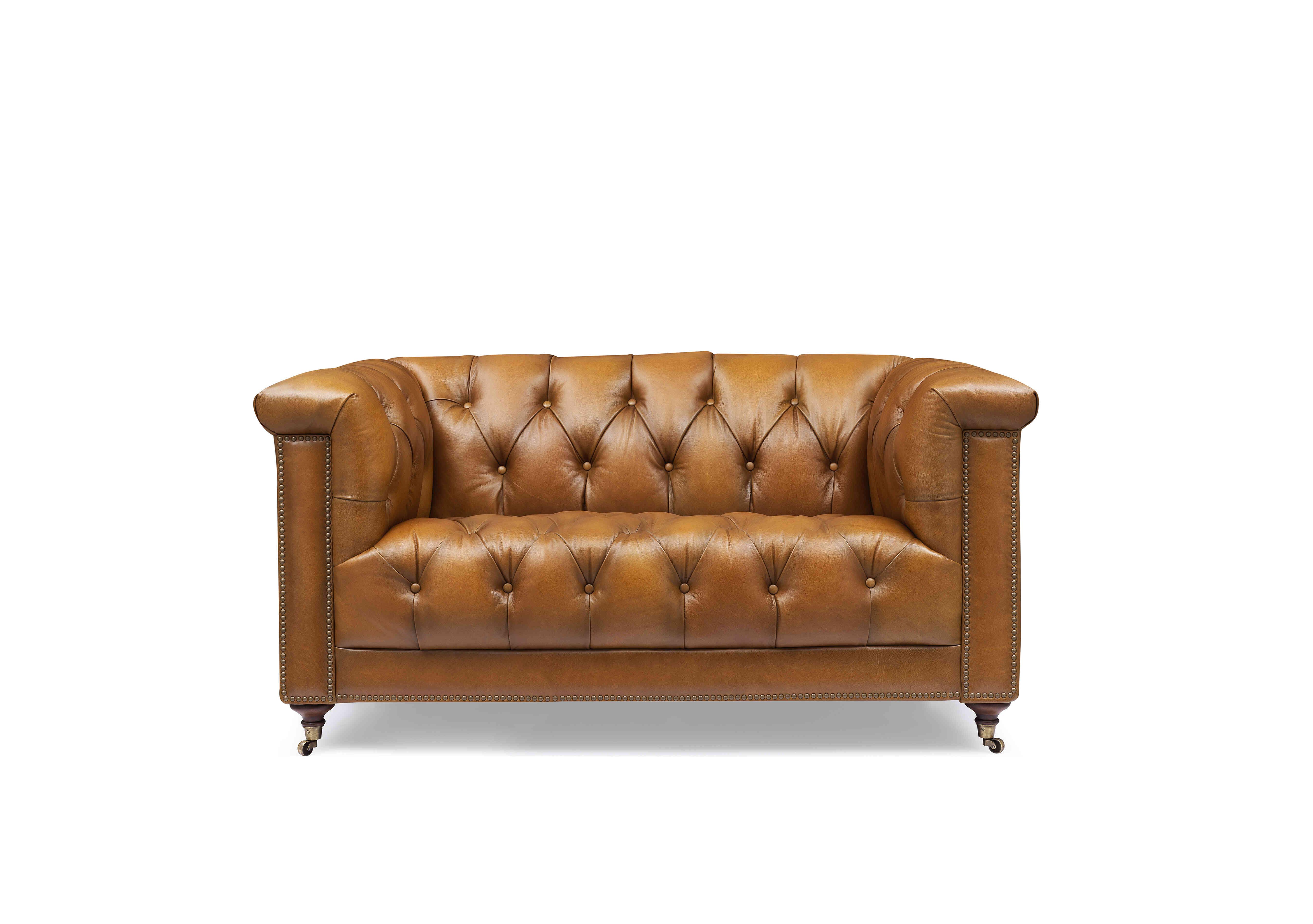 Wallace 2 Seater Leather Chesterfield Sofa in X3y1-1957ls Inca on Furniture Village