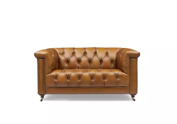 Wallace 2 Seater Leather Chesterfield Sofa At The Helm Furniture Village