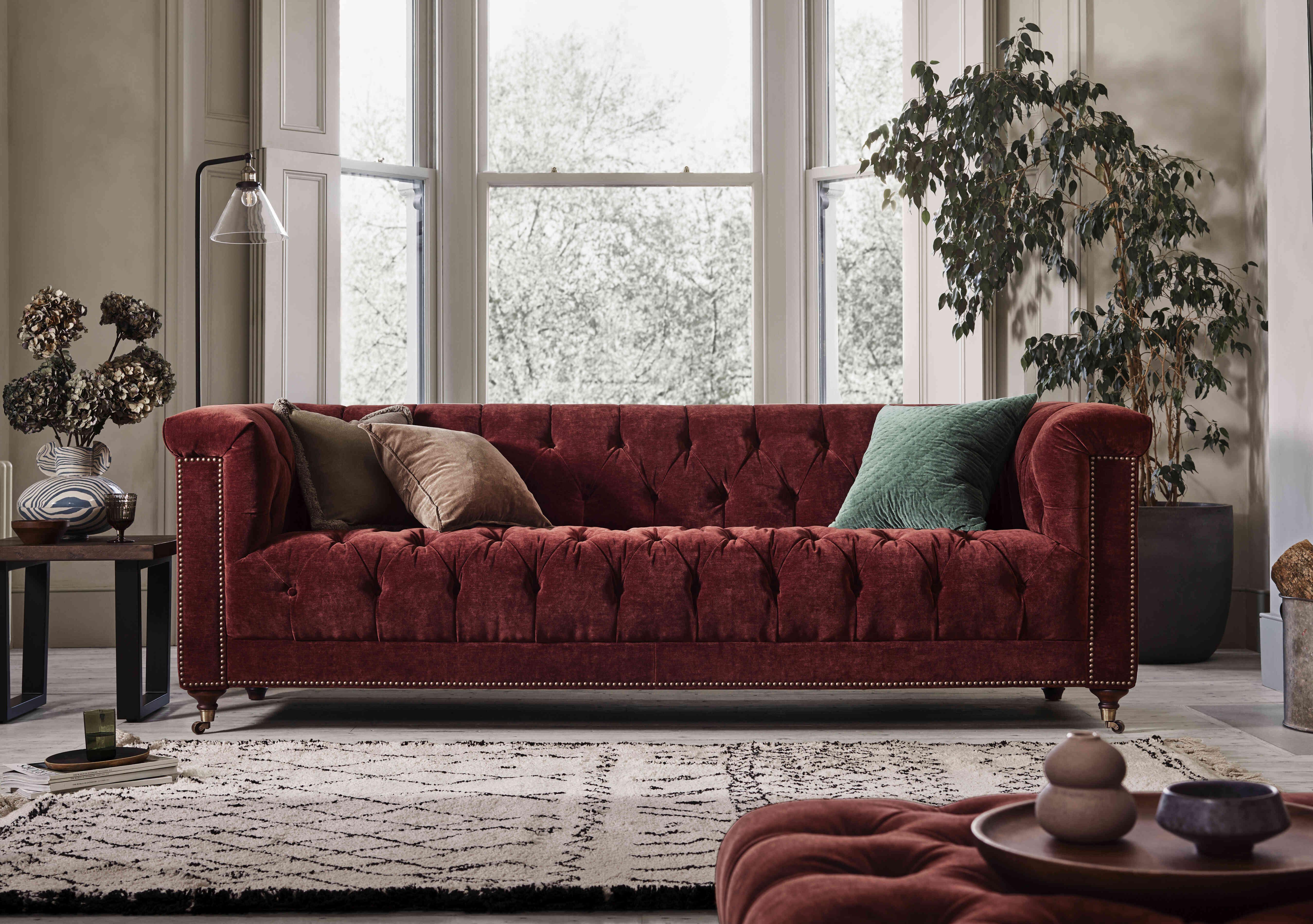 Wallace 3 Seater Fabric Chesterfield Sofa in  on Furniture Village