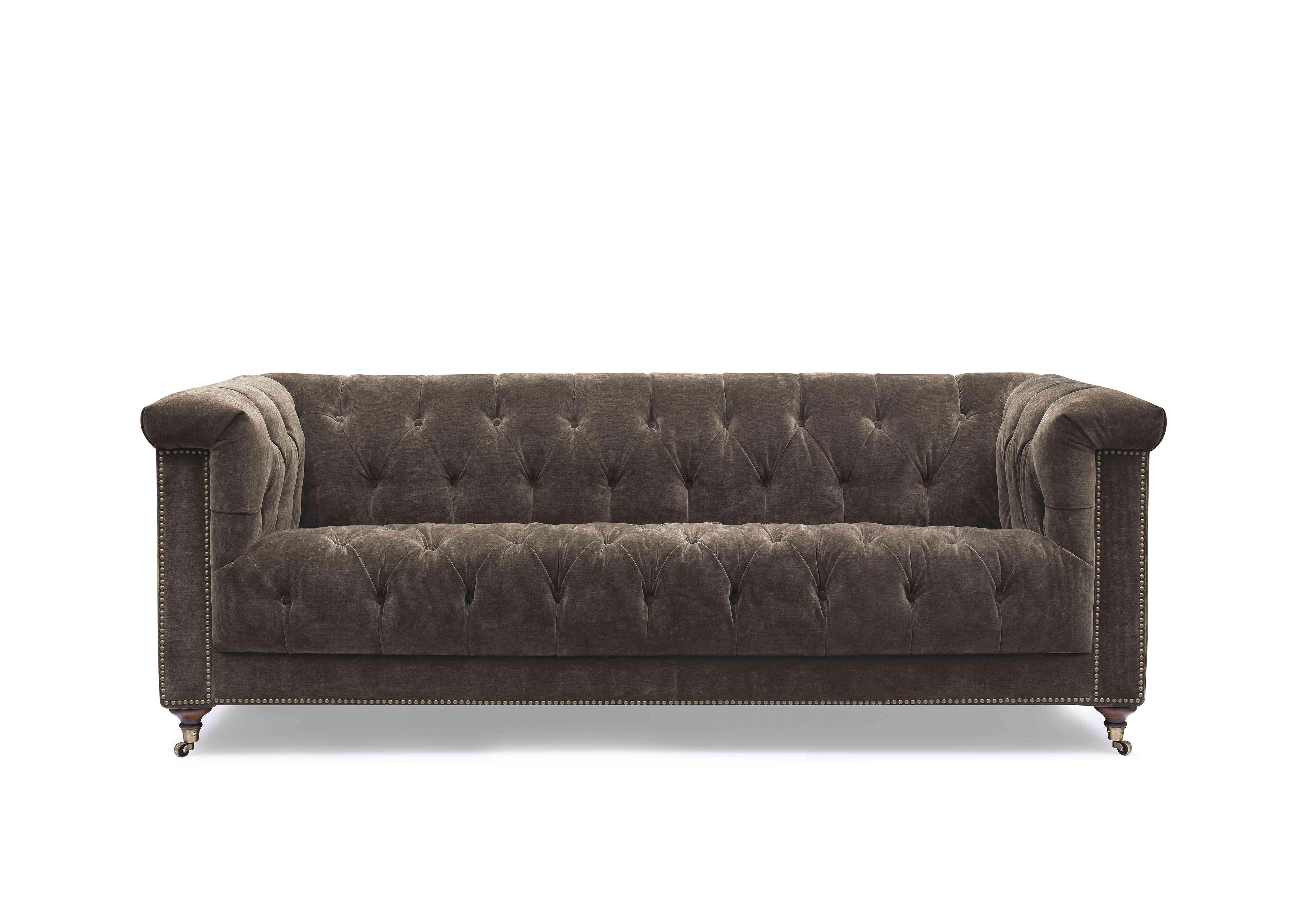 Wallace 3 Seater Fabric Chesterfield Sofa in X3y1-W020 Brindle on Furniture Village