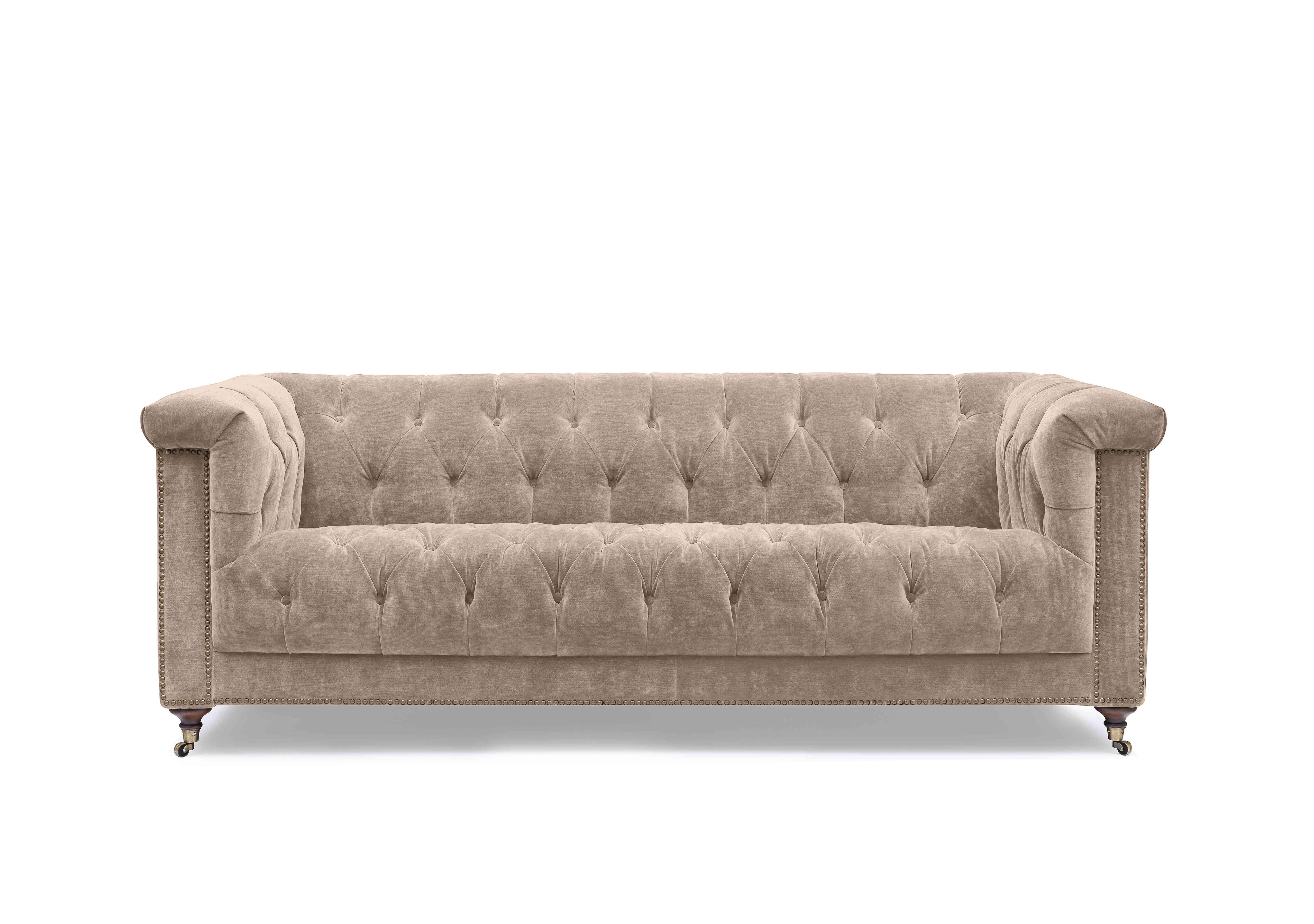 Wallace 3 Seater Fabric Chesterfield Sofa in X3y1-W022 Barley on Furniture Village