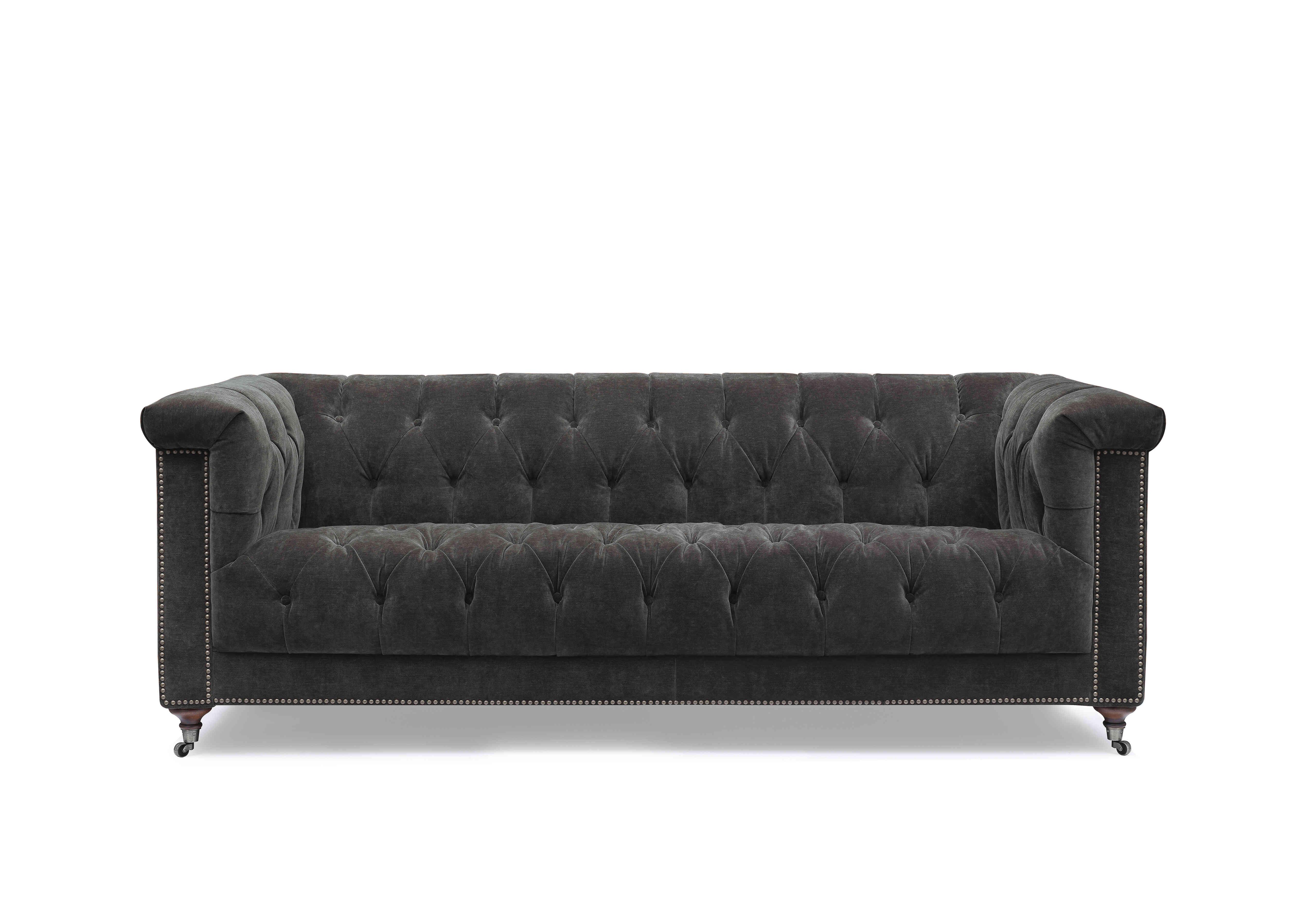 Wallace 3 Seater Fabric Chesterfield Sofa in X3y2-W021 Moonstone on Furniture Village