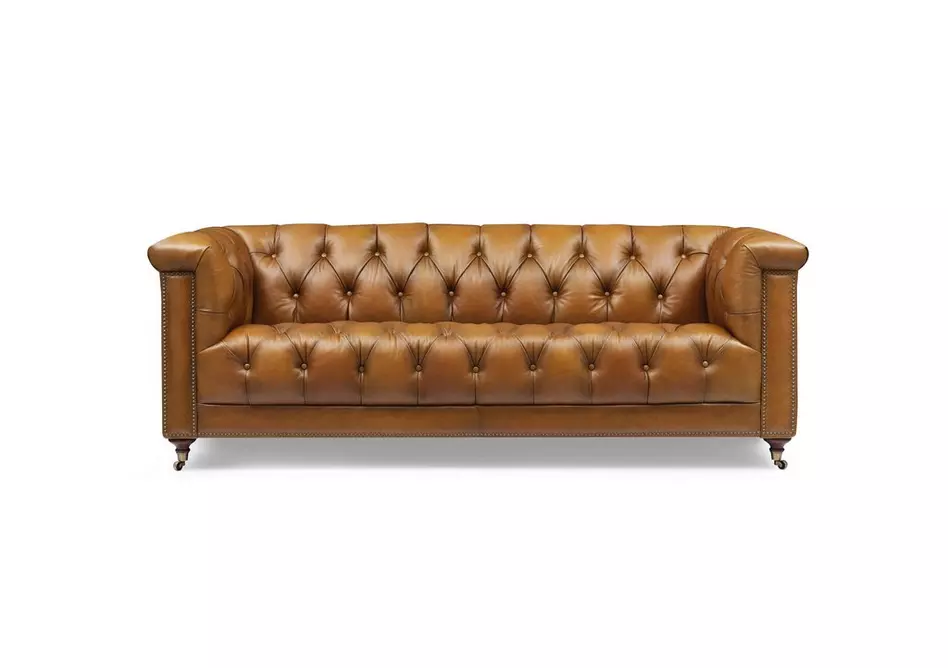 Wallace 3 Seater Leather Chesterfield Sofa