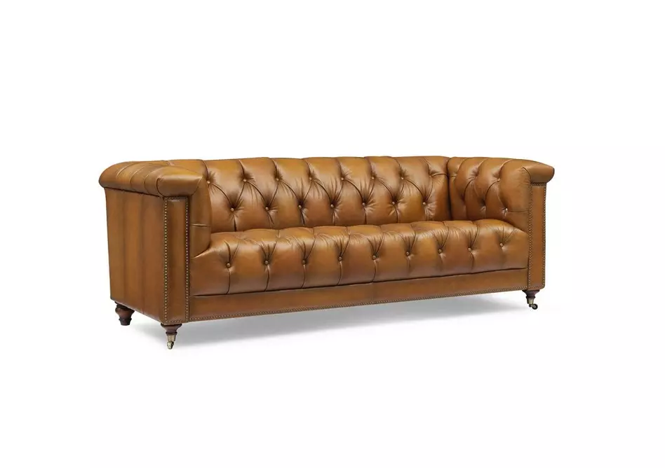 Wallace 3 Seater Leather Chesterfield Sofa