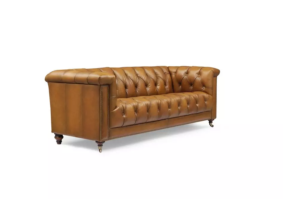 Wallace 3 Seater Leather Chesterfield Sofa