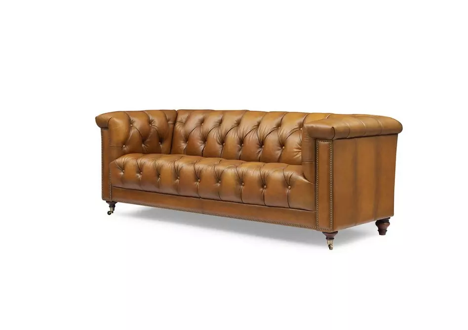 Wallace 3 Seater Leather Chesterfield Sofa