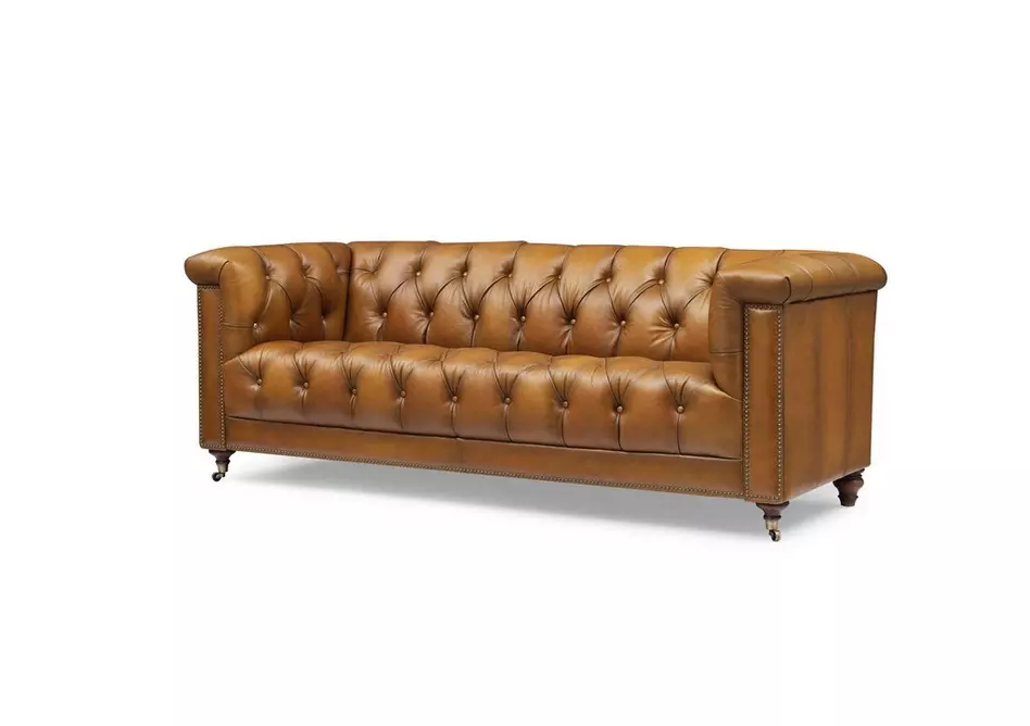 Wallace 3 Seater Leather Chesterfield Sofa