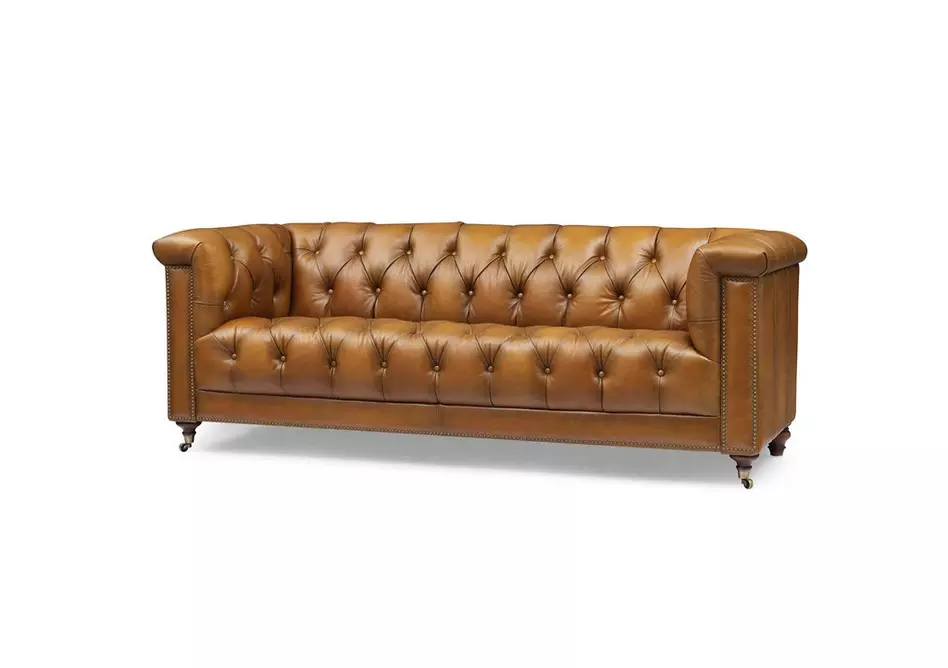 Wallace 3 Seater Leather Chesterfield Sofa