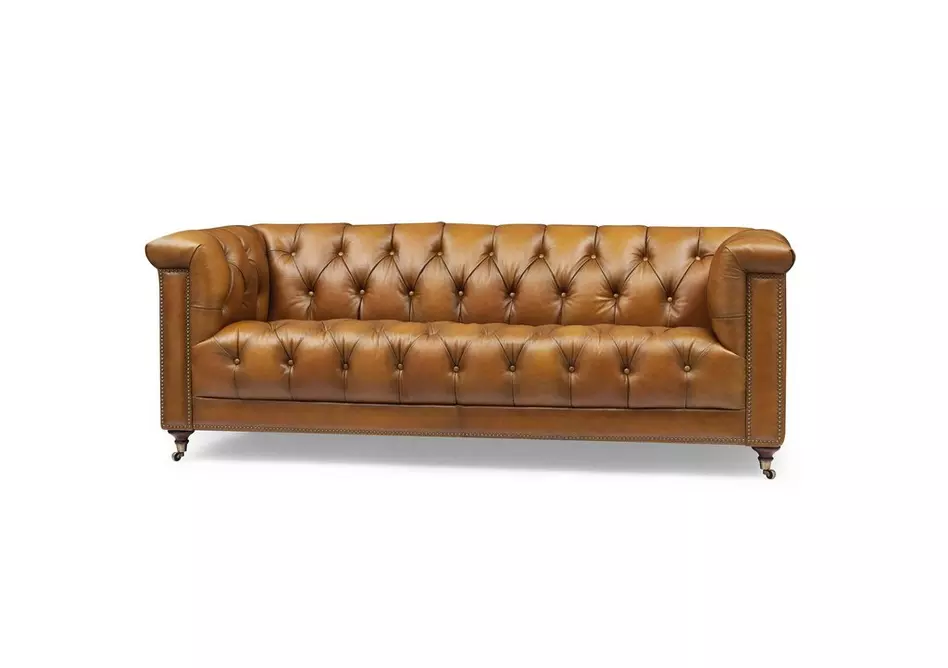 Wallace 3 Seater Leather Chesterfield Sofa