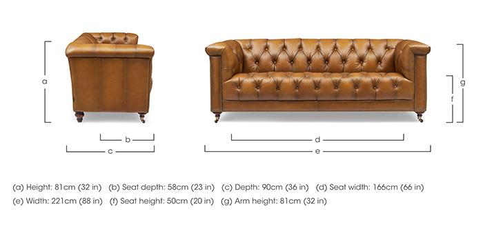 Wallace 3 Seater Leather Chesterfield Sofa in  on Furniture Village