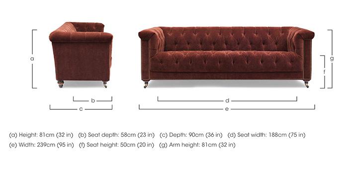 Wallace 4 Seater Fabric Chesterfield Sofa in  on Furniture Village