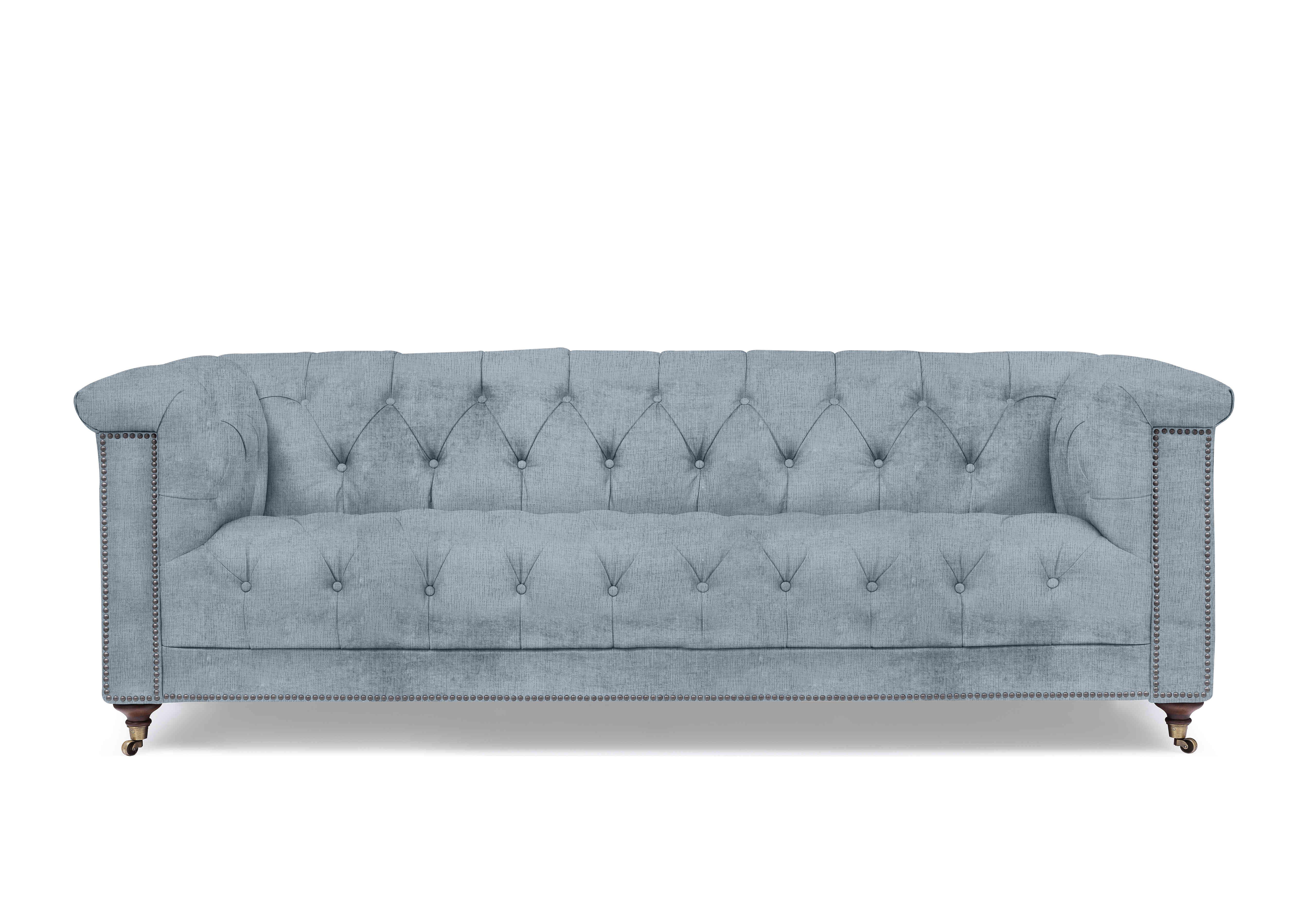 Wallace 4 Seater Fabric Chesterfield Sofa in X1-A609 Boathouse Blue on Furniture Village
