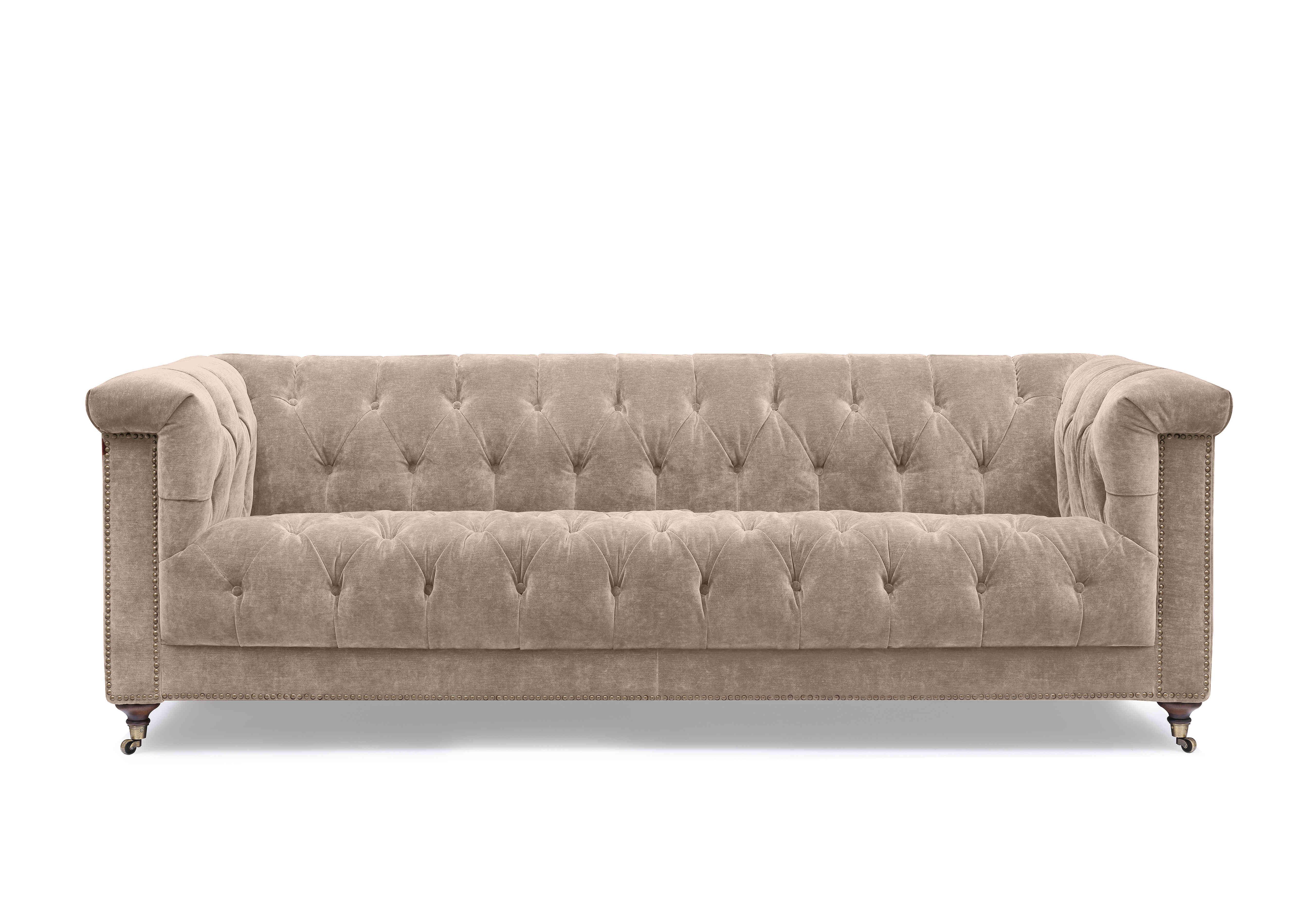 Wallace 4 Seater Fabric Chesterfield Sofa in X3y1-W022 Barley on Furniture Village