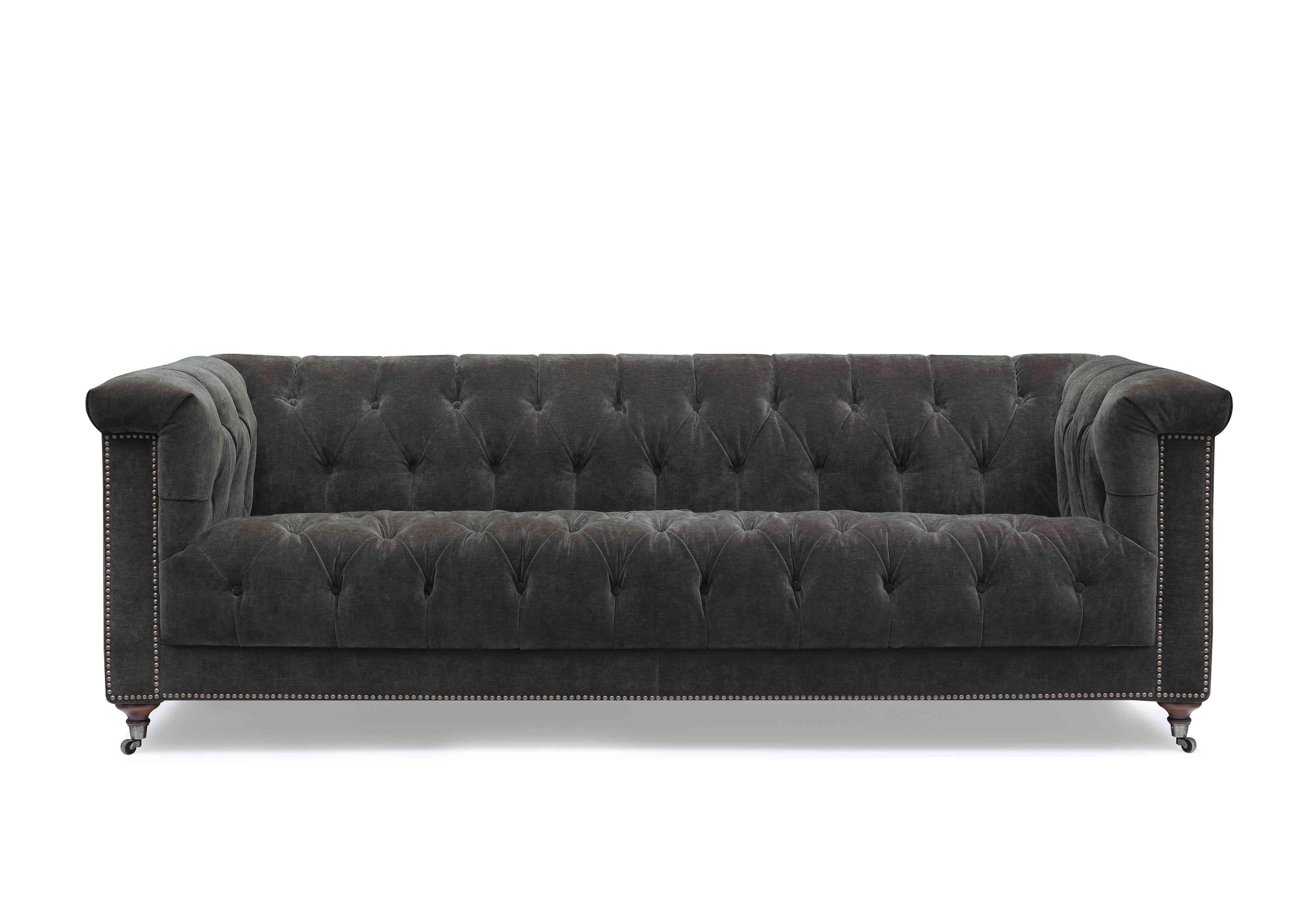 Wallace 4 Seater Fabric Chesterfield Sofa in X3y2-W021 Moonstone on Furniture Village