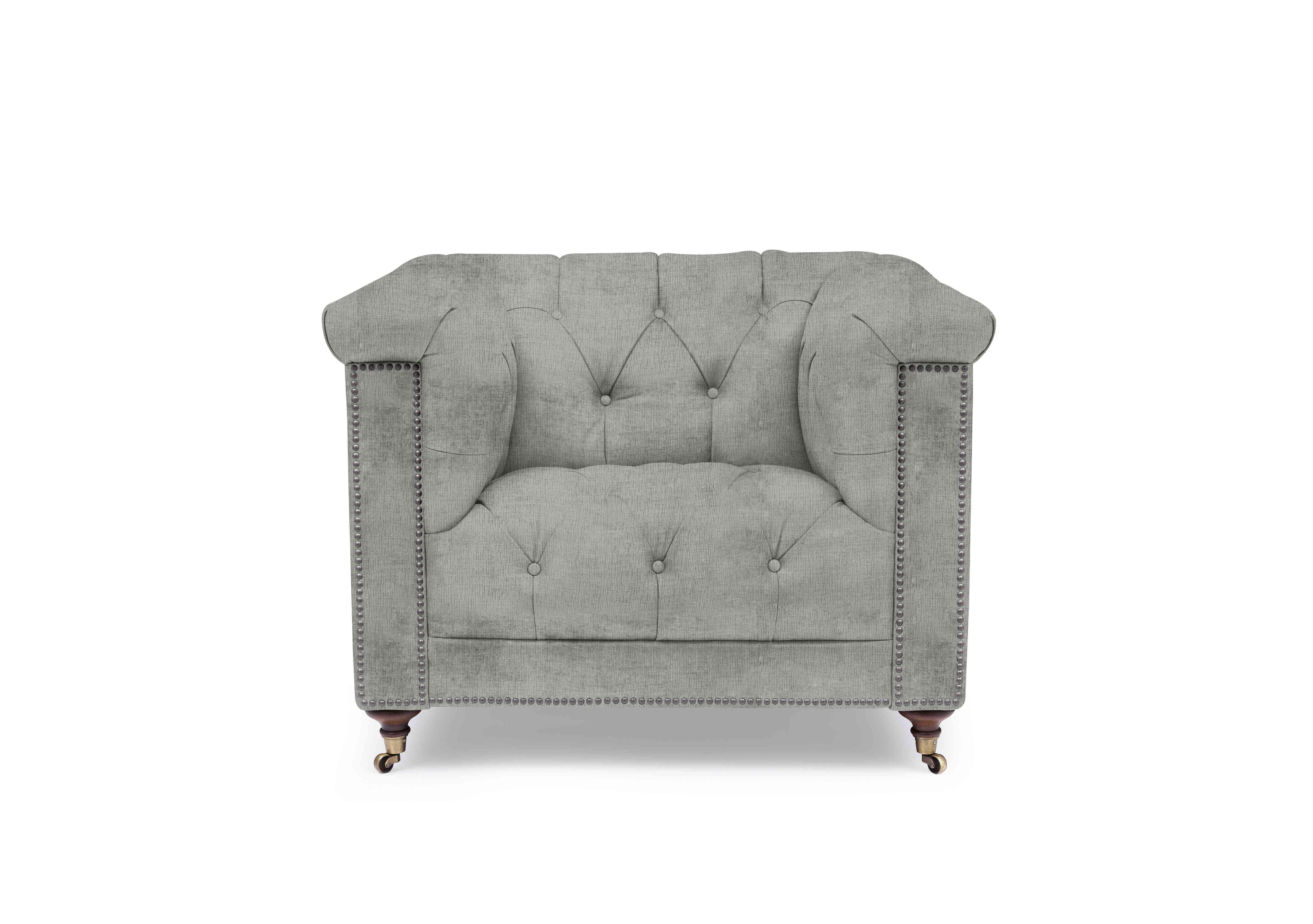 Wallace Fabric Chesterfield Chair in X1-A622 Doves Tale on Furniture Village