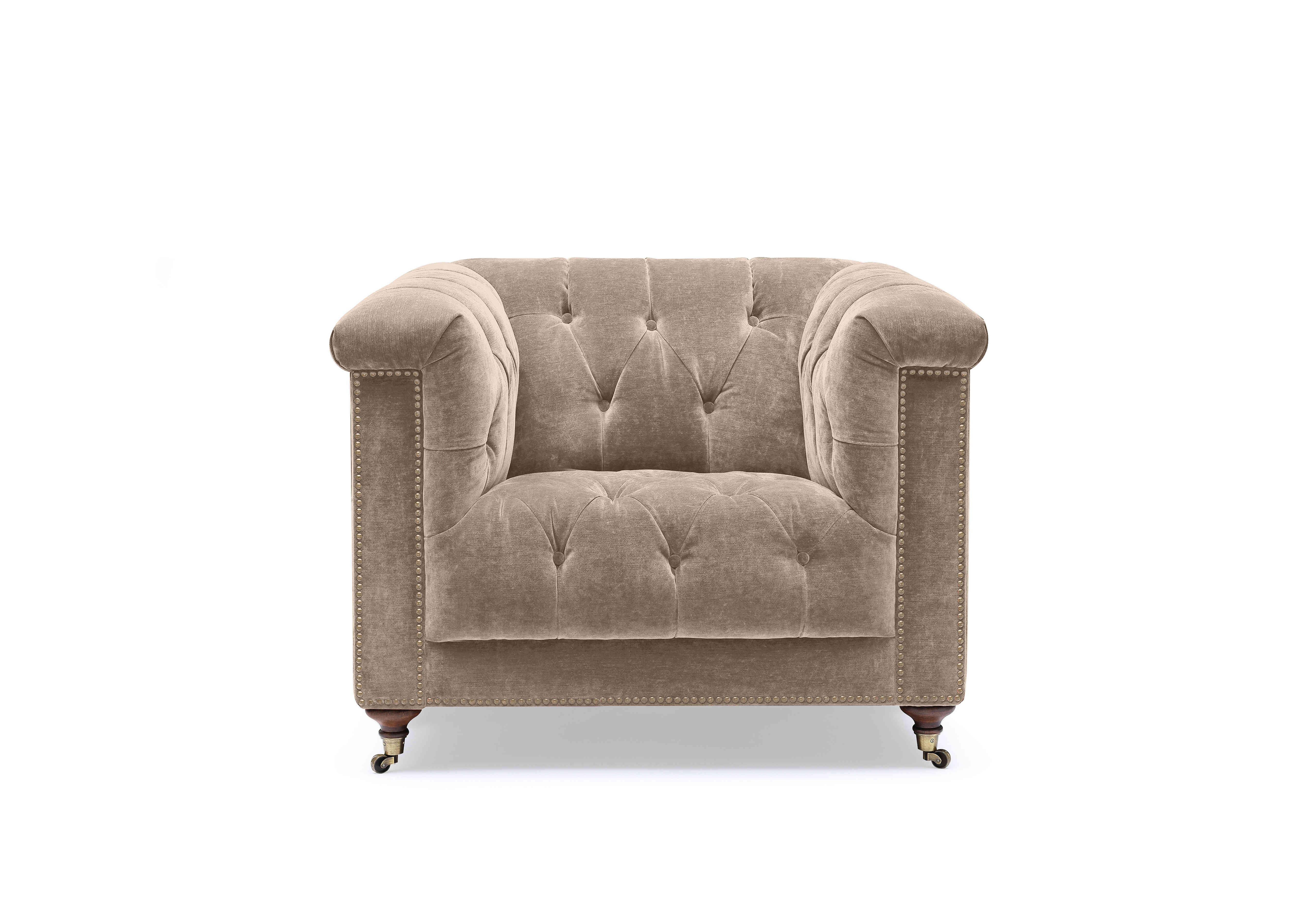 Wallace Fabric Chesterfield Chair in X3y1-W022 Barley on Furniture Village