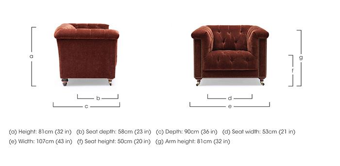 Wallace Fabric Chesterfield Chair with USB-C in  on Furniture Village