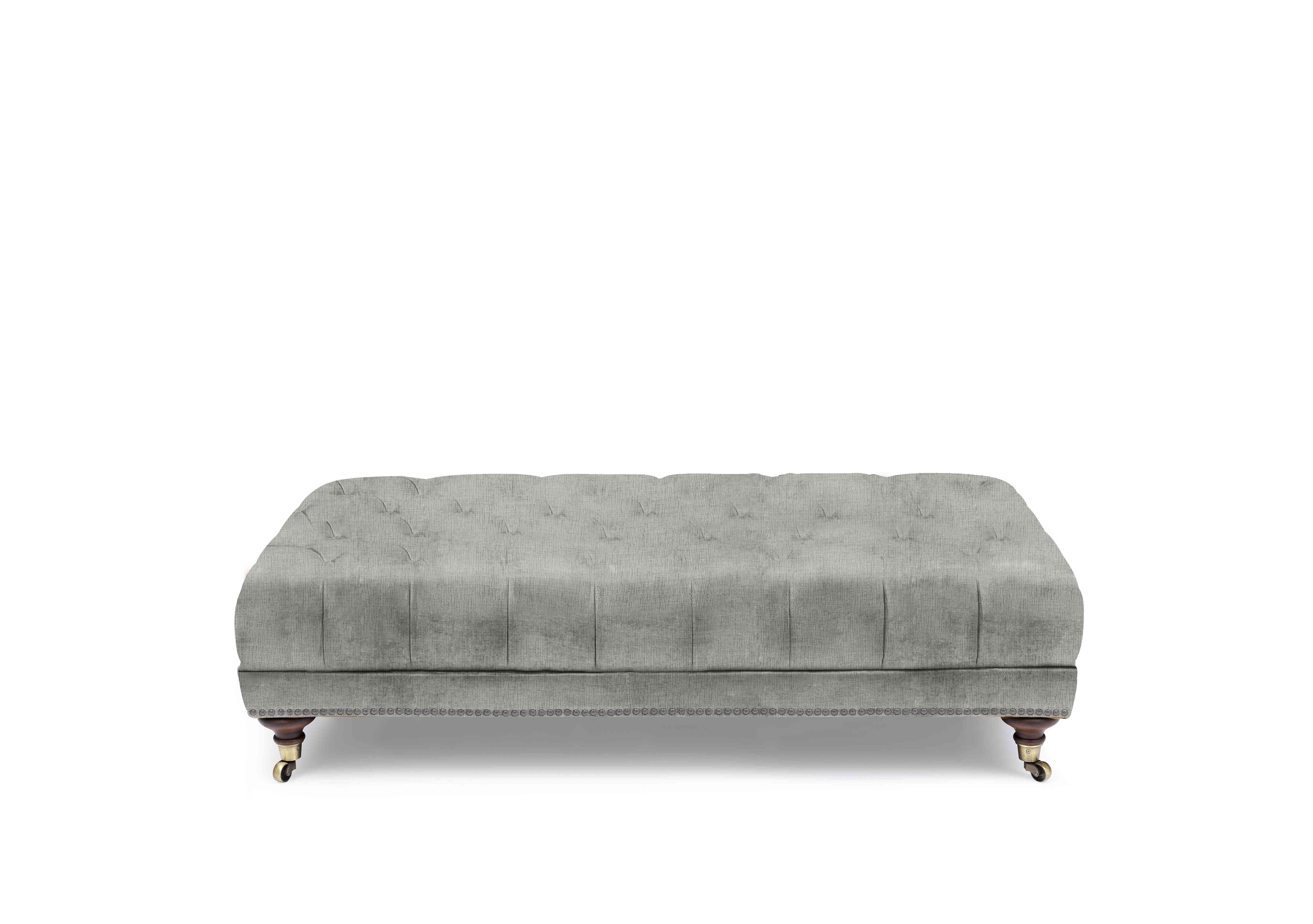 Wallace Fabric Rectangular Footstool with Castors in X1-A622 Doves Tale on Furniture Village