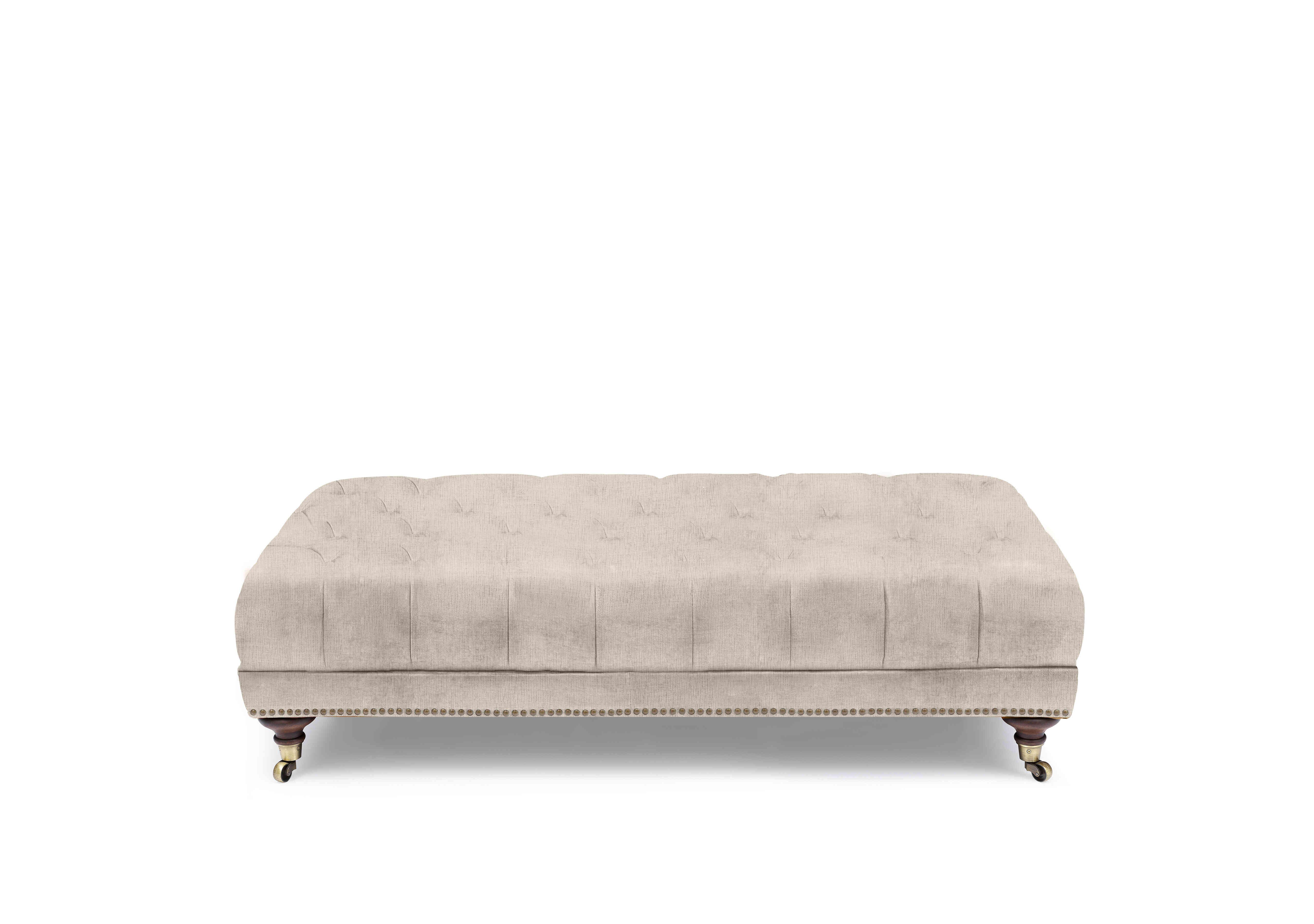 Wallace Fabric Rectangular Footstool with Castors in X3-A603 Stone Hearth on Furniture Village