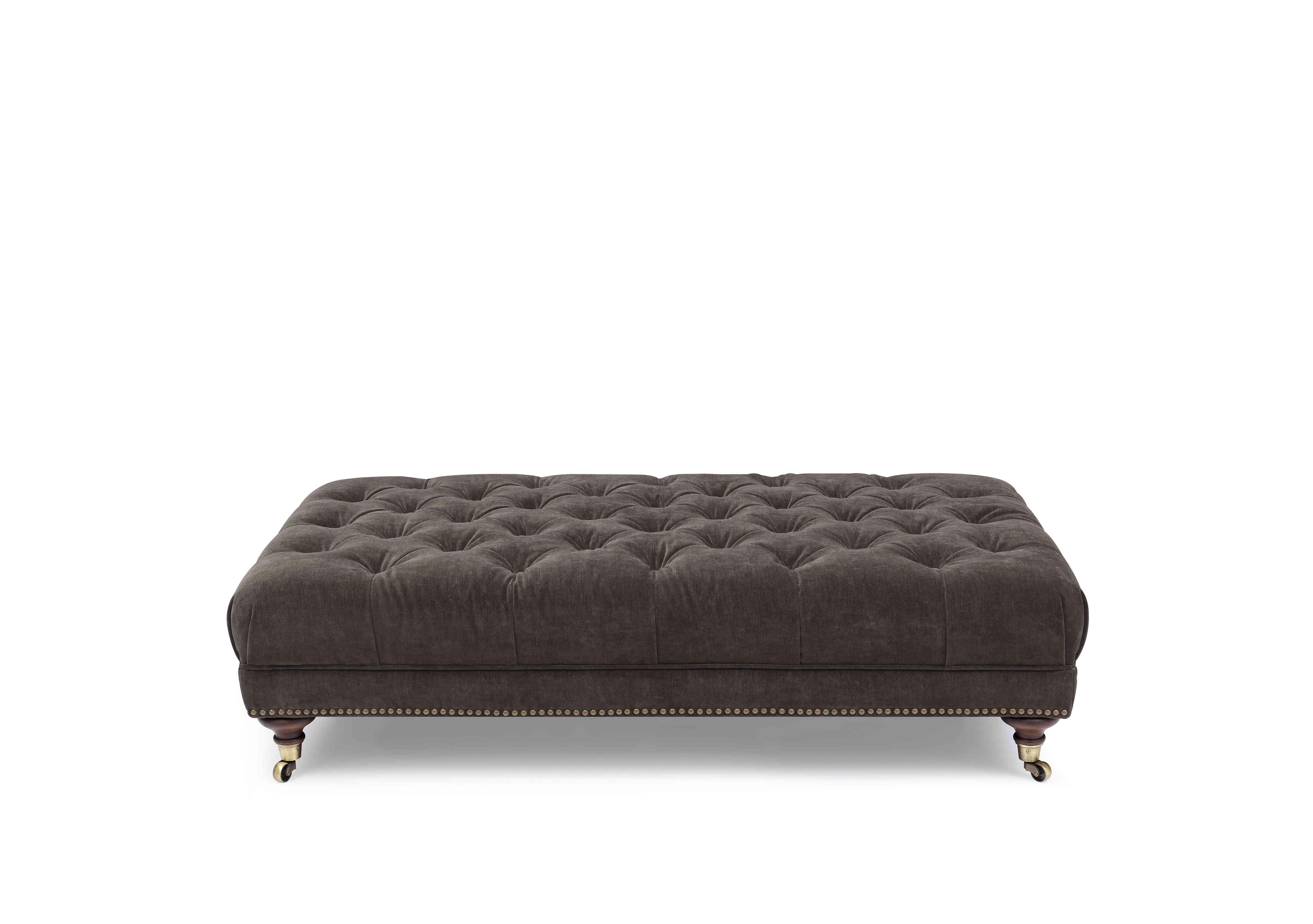 Wallace Fabric Rectangular Footstool with Castors in X3y1-W020 Brindle on Furniture Village