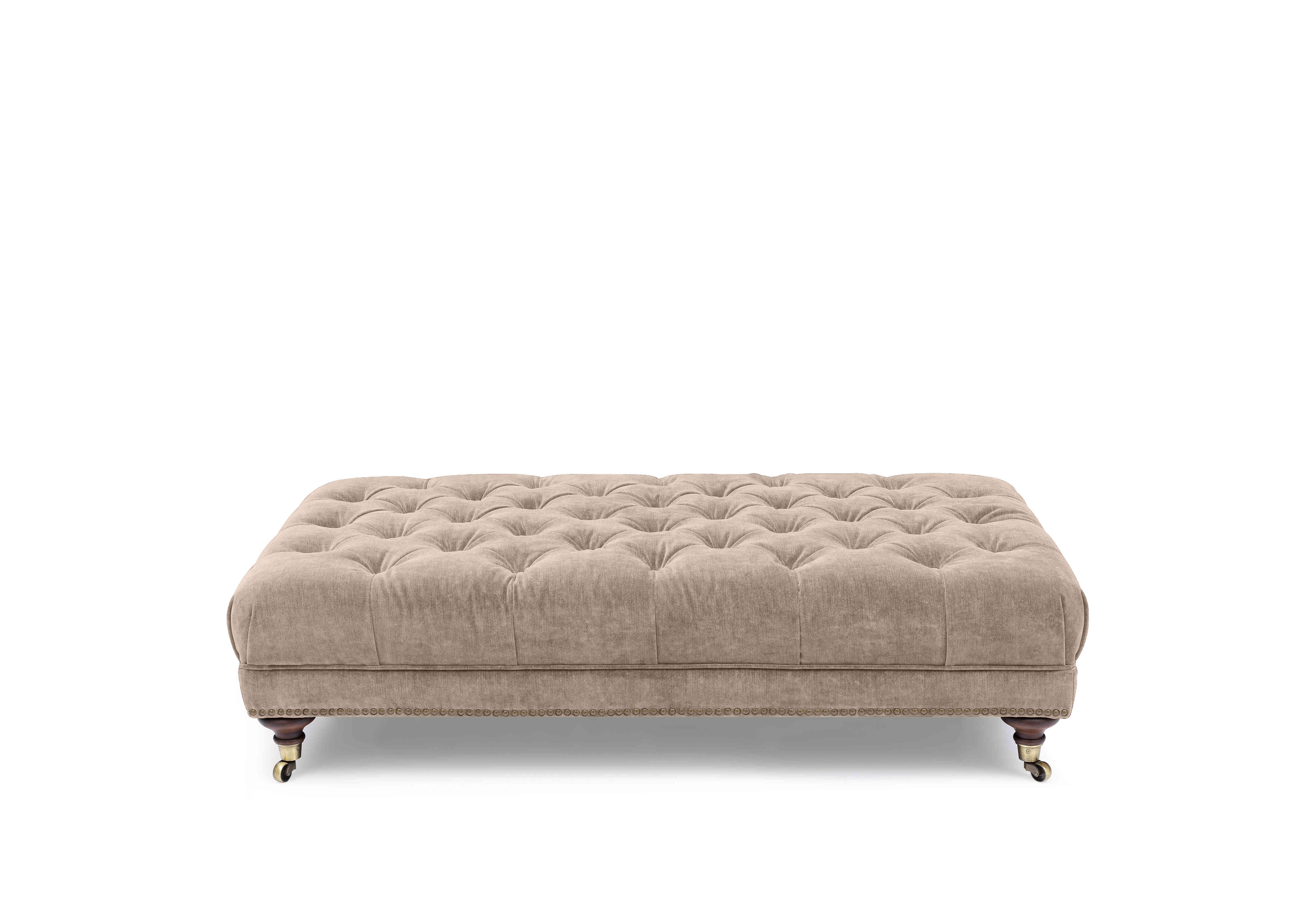 Wallace Fabric Rectangular Footstool with Castors in X3y1-W022 Barley on Furniture Village