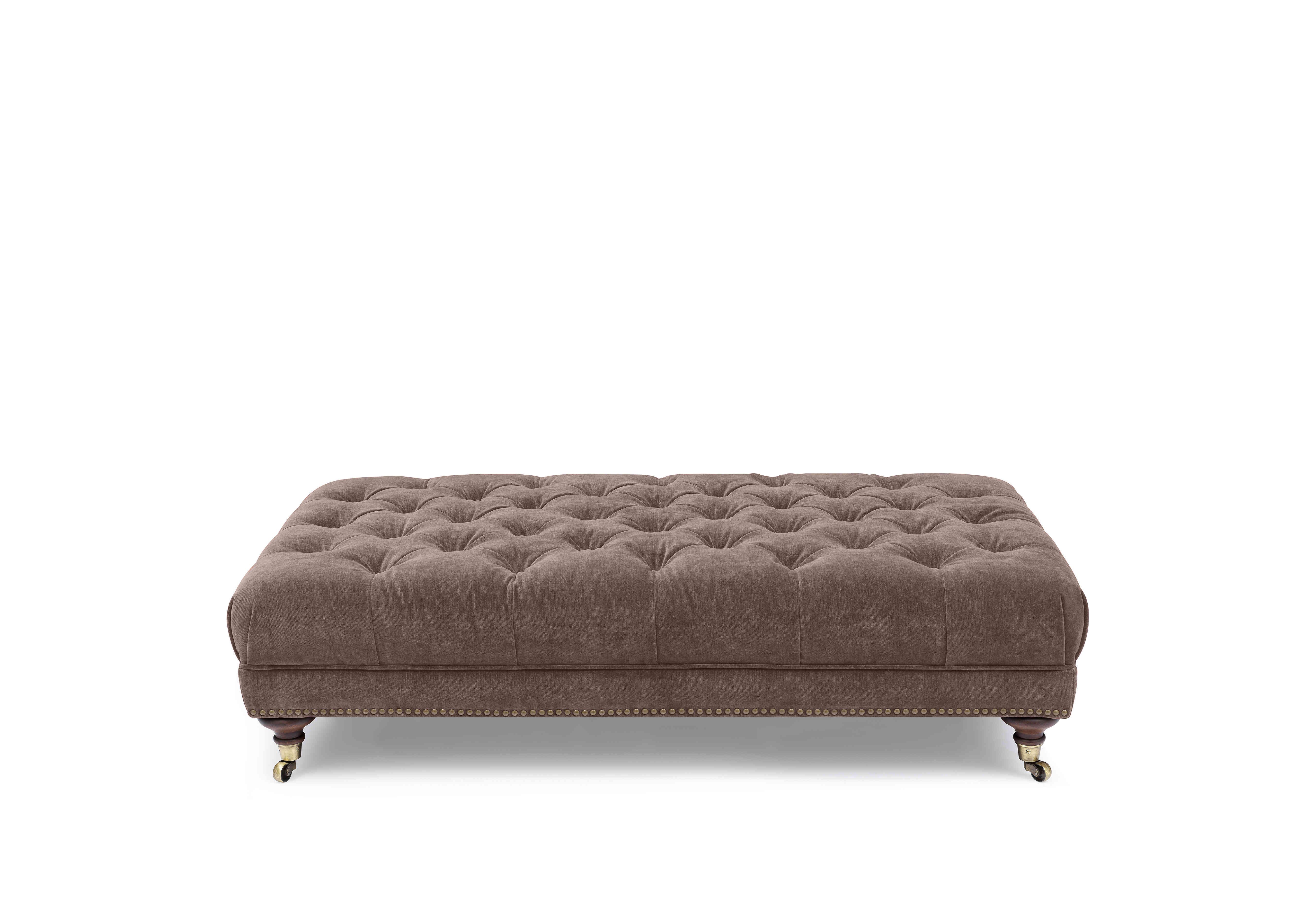Wallace Fabric Rectangular Footstool with Castors in X3y1-W023 Antler on Furniture Village