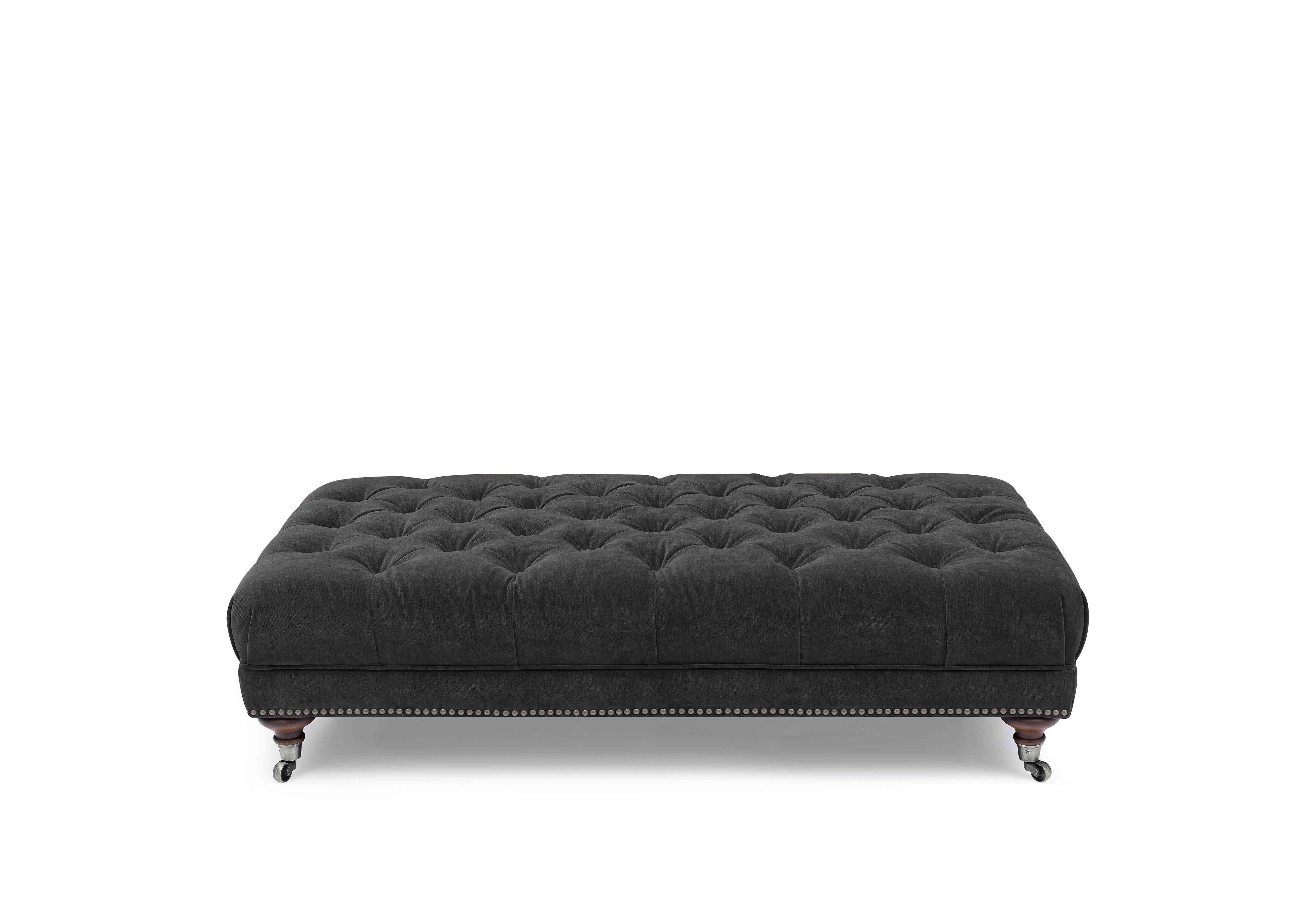 Wallace Fabric Rectangular Footstool with Castors in X3y2-W021 Moonstone on Furniture Village