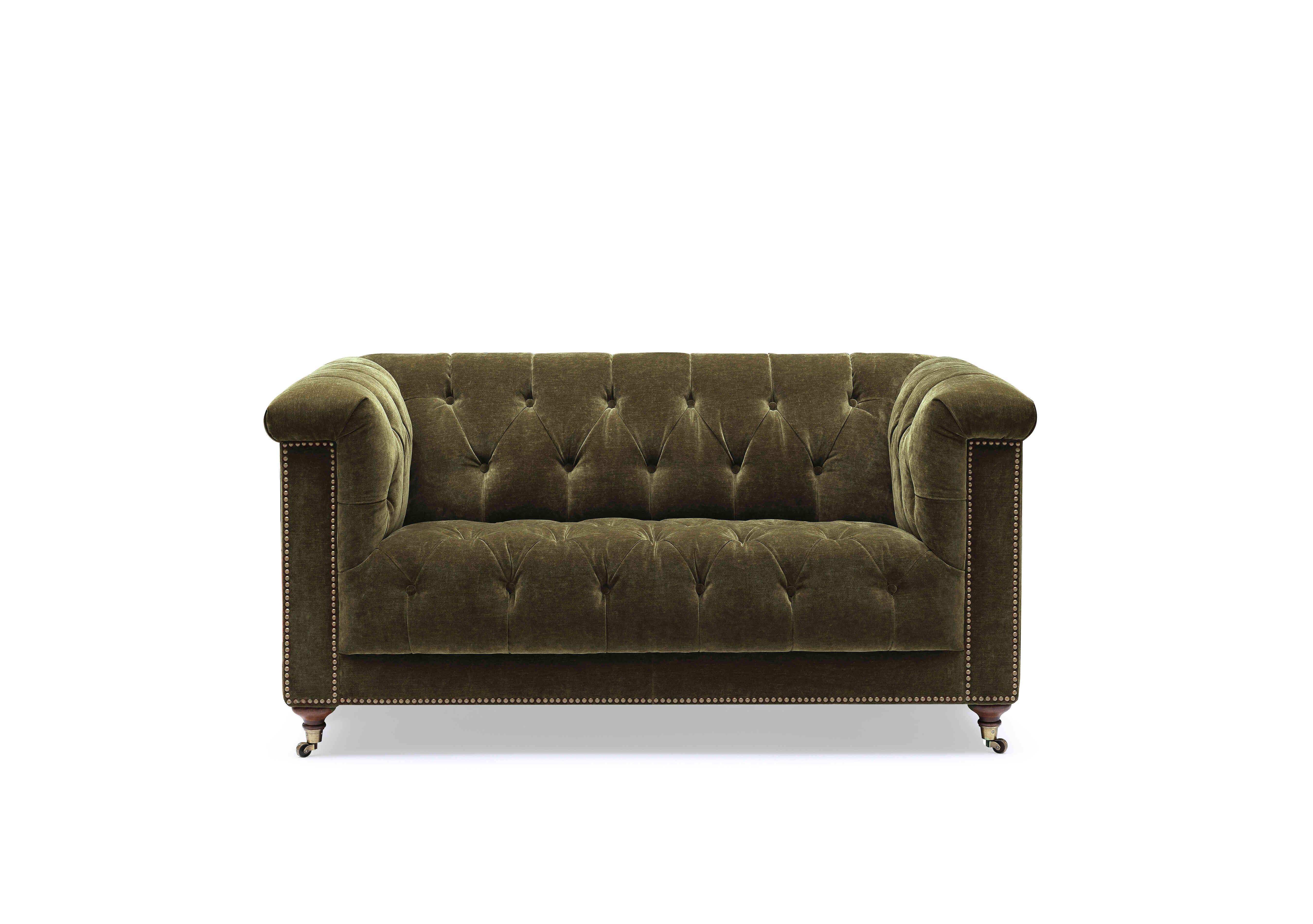 Wallace 2 Seater Fabric Chesterfield Sofa with USB-C in X3y1-W018 Pine on Furniture Village