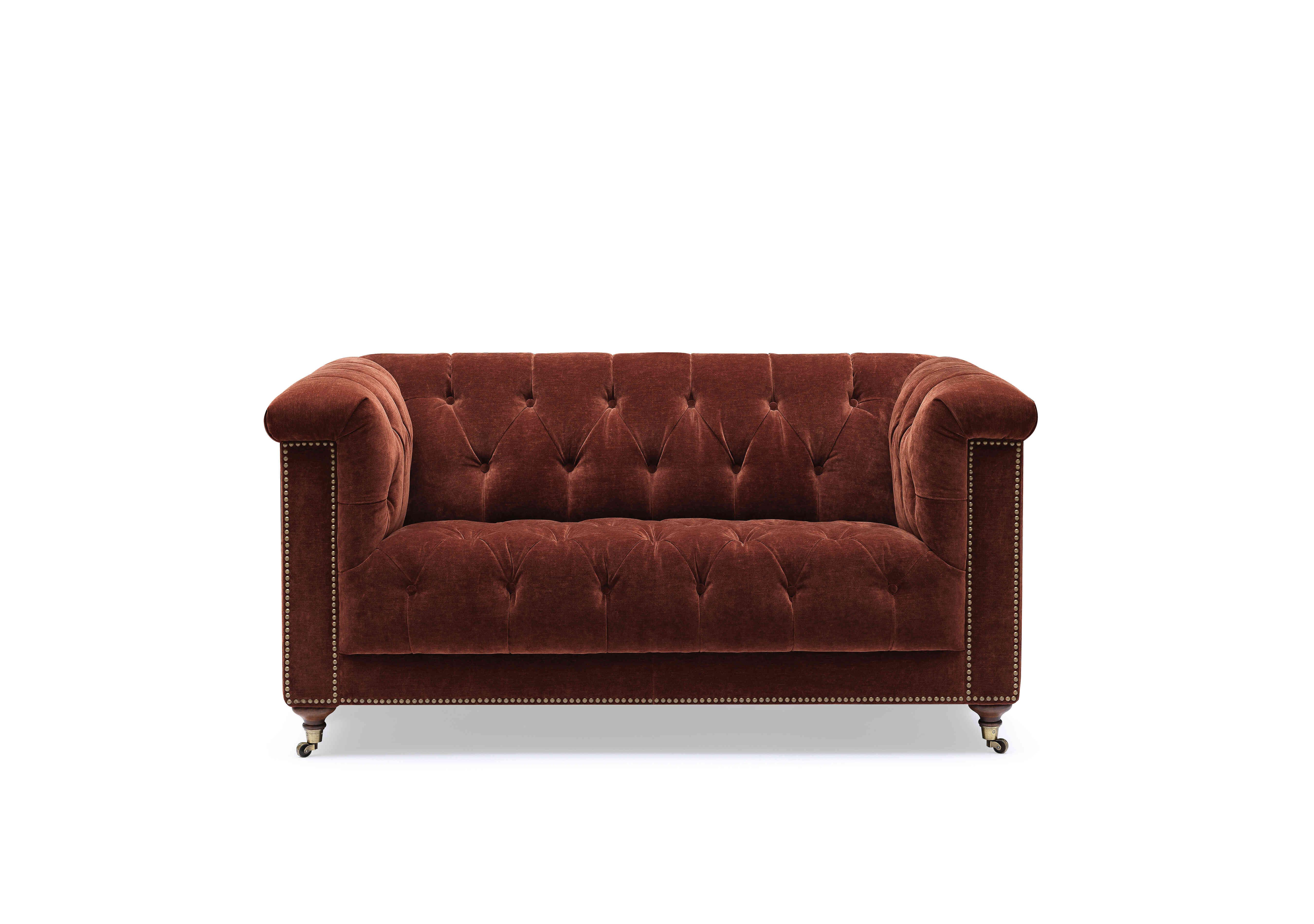 Wallace 2 Seater Fabric Chesterfield Sofa with USB-C in X3y1-W019 Tawny on Furniture Village