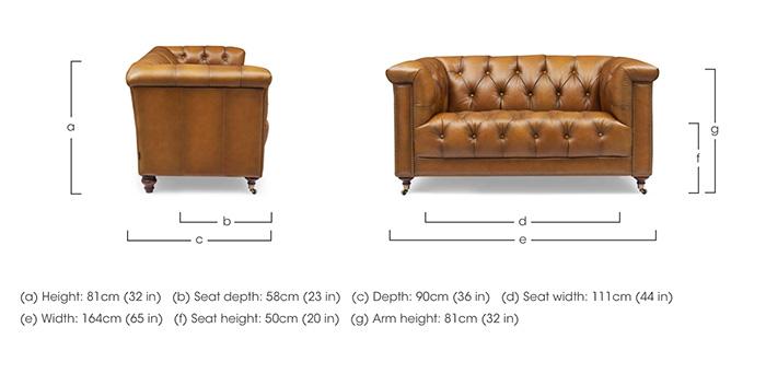 Wallace 2 Seater Leather Chesterfield Sofa with USB-C in  on Furniture Village